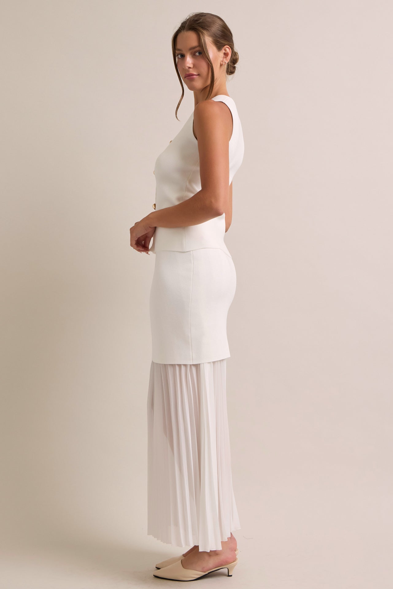 Tessara Knit Sleeveless Top With Skirt Set