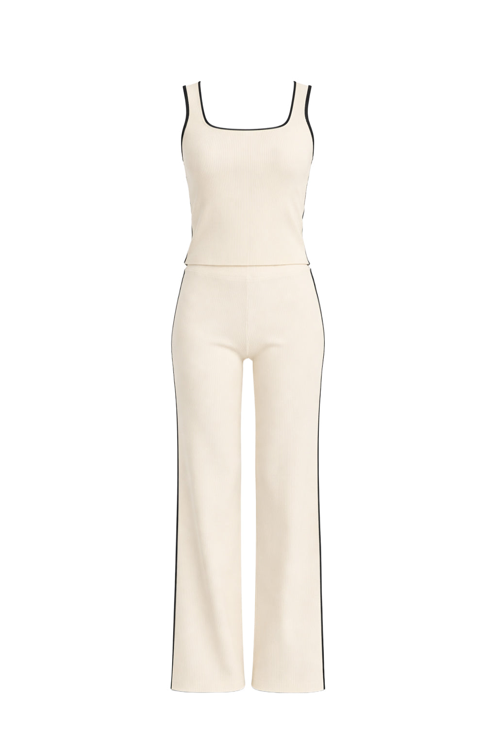 Lilith Ribbed Knit Tank Top With Pants Set