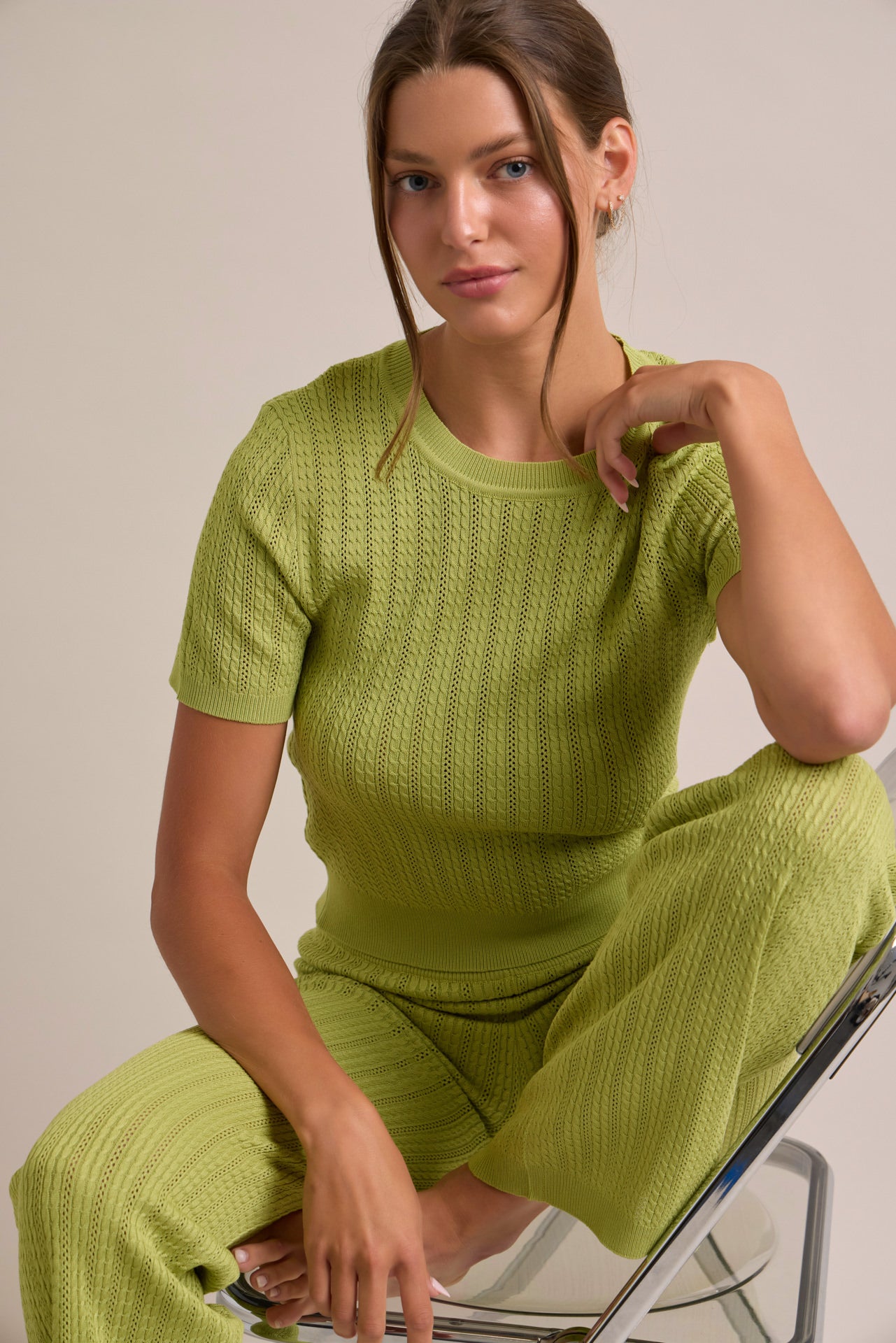 Mabel Short Sleeve Ribbed Top & Pants Set