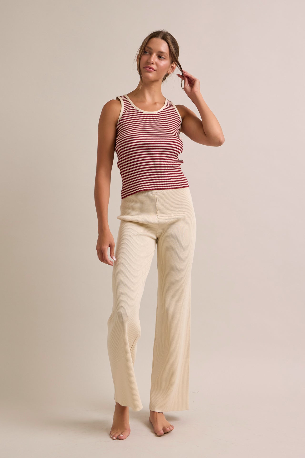 Seren Knit Sleeveless Top with Pant Set