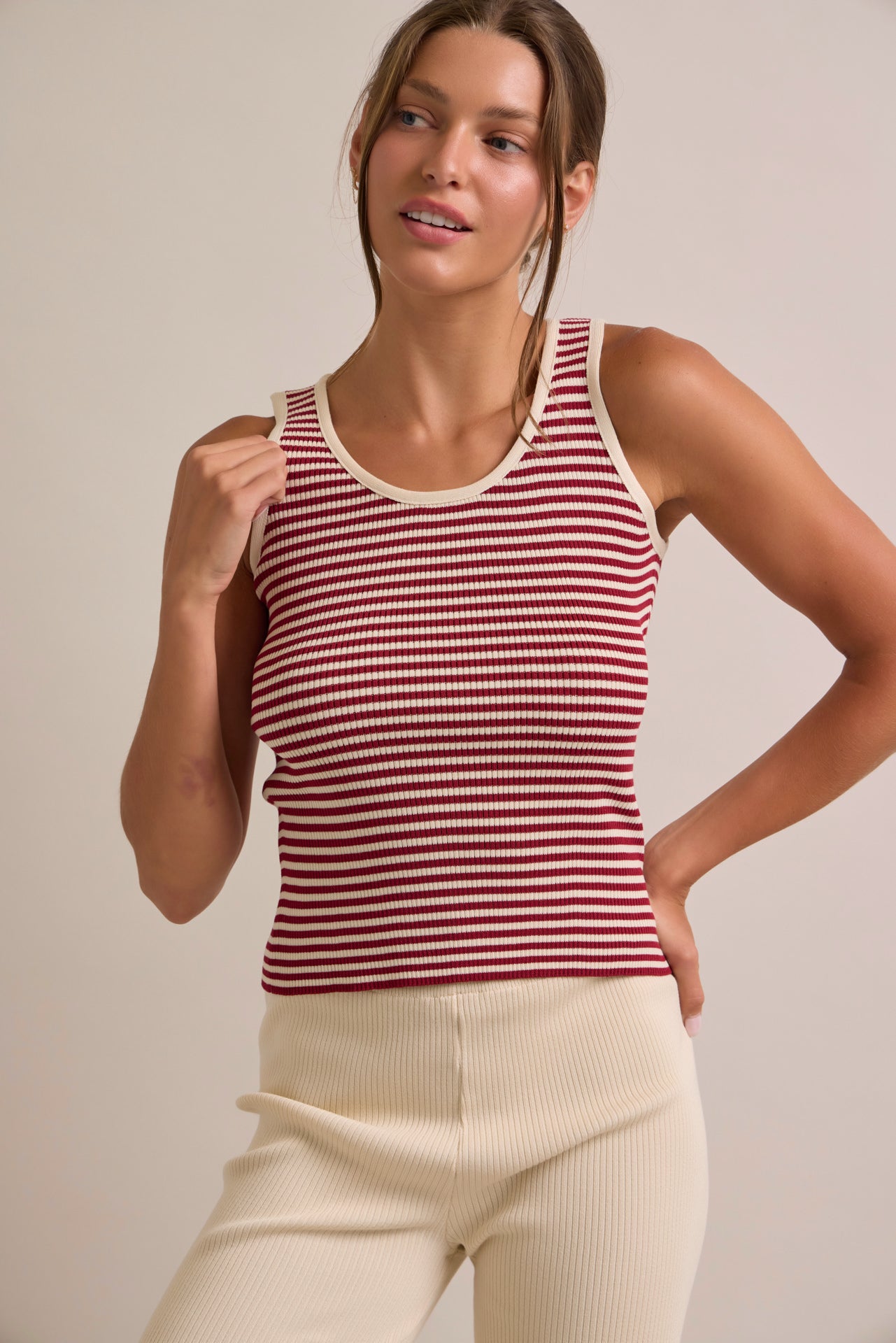 Seren Knit Sleeveless Top with Pant Set
