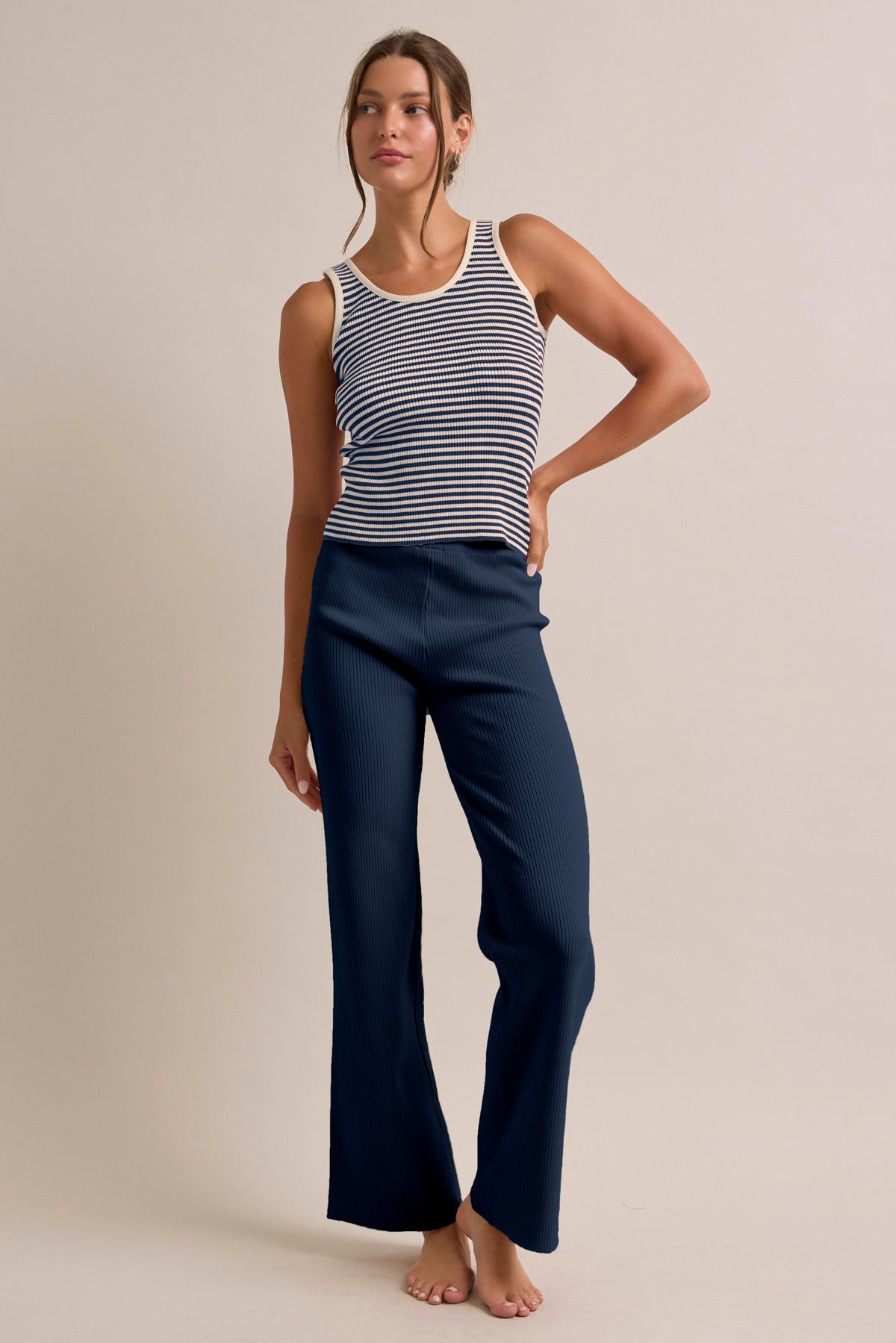 Seren Knit Sleeveless Top with Pant Set