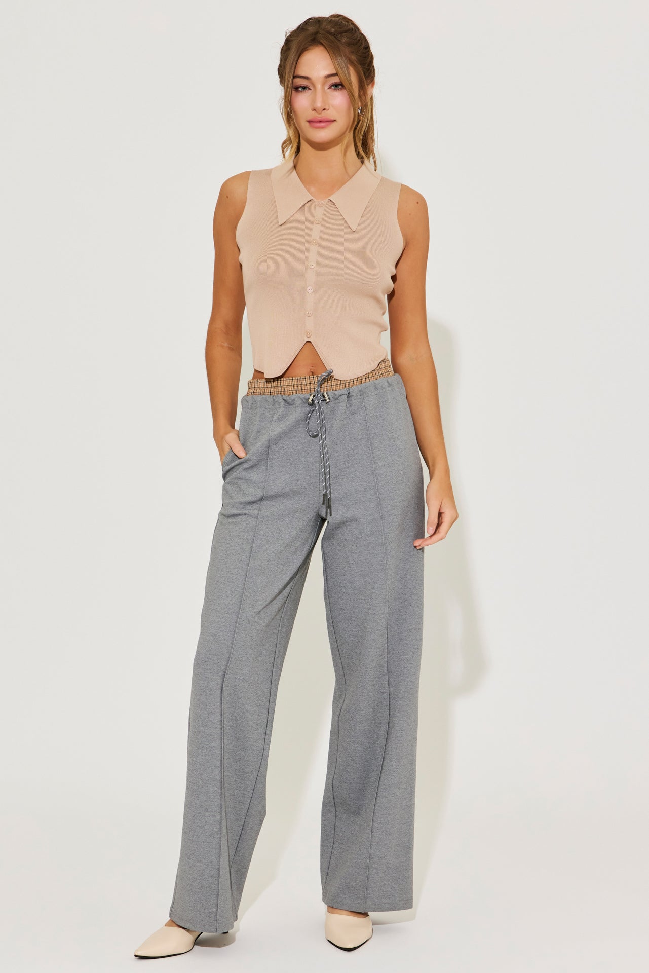 Emmy Knit Sleeveless Button Down Top