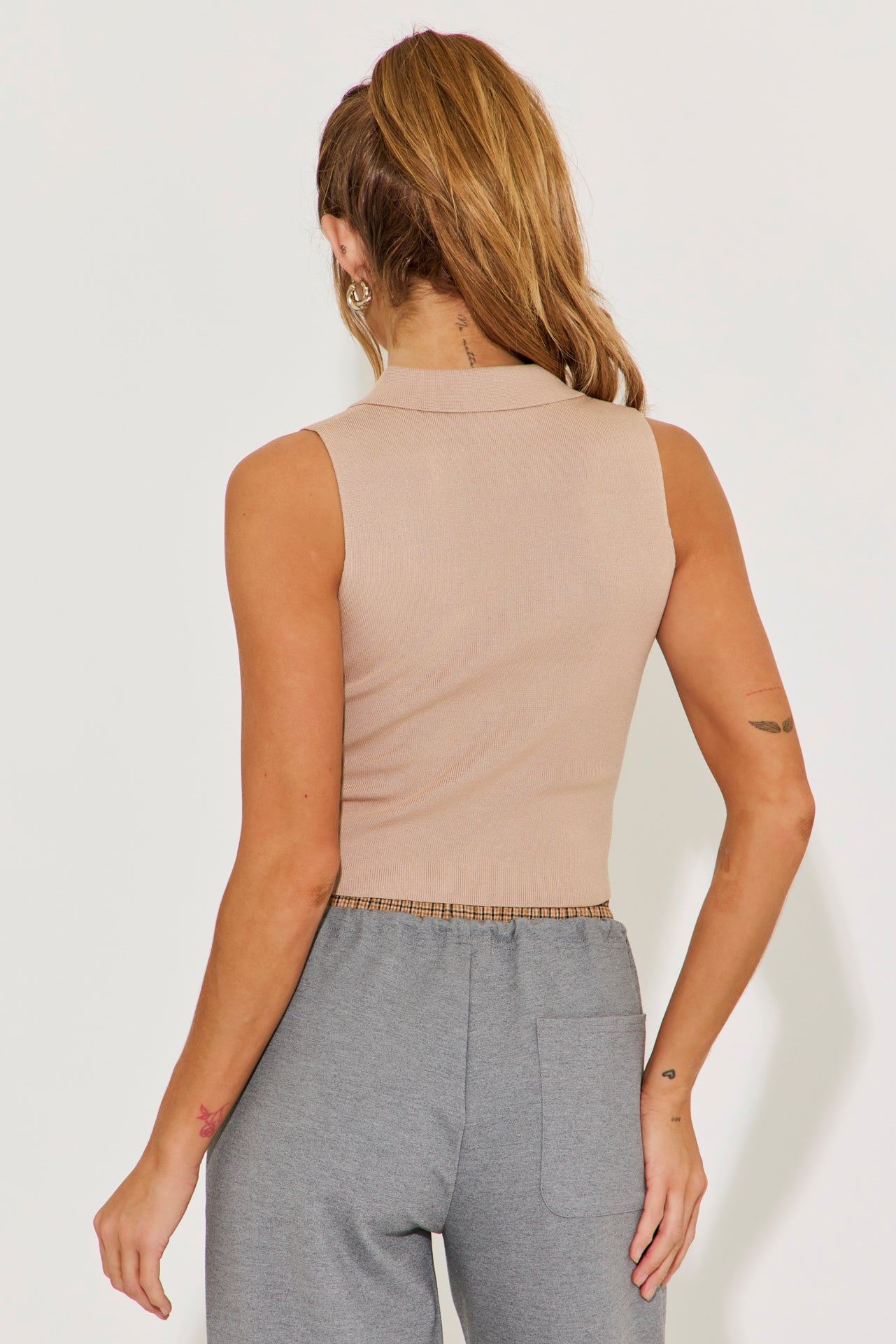 Emmy Knit Sleeveless Button Down Top