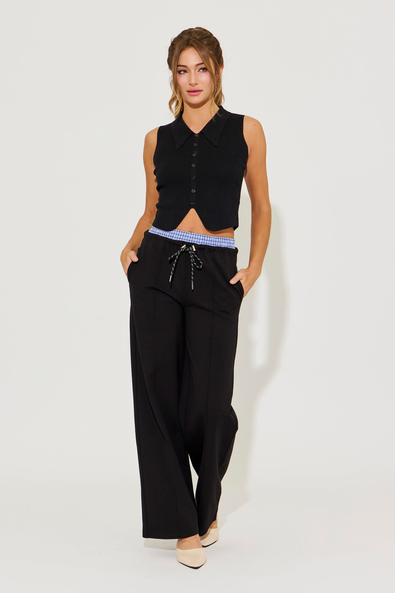 Emmy Knit Sleeveless Button Down Top