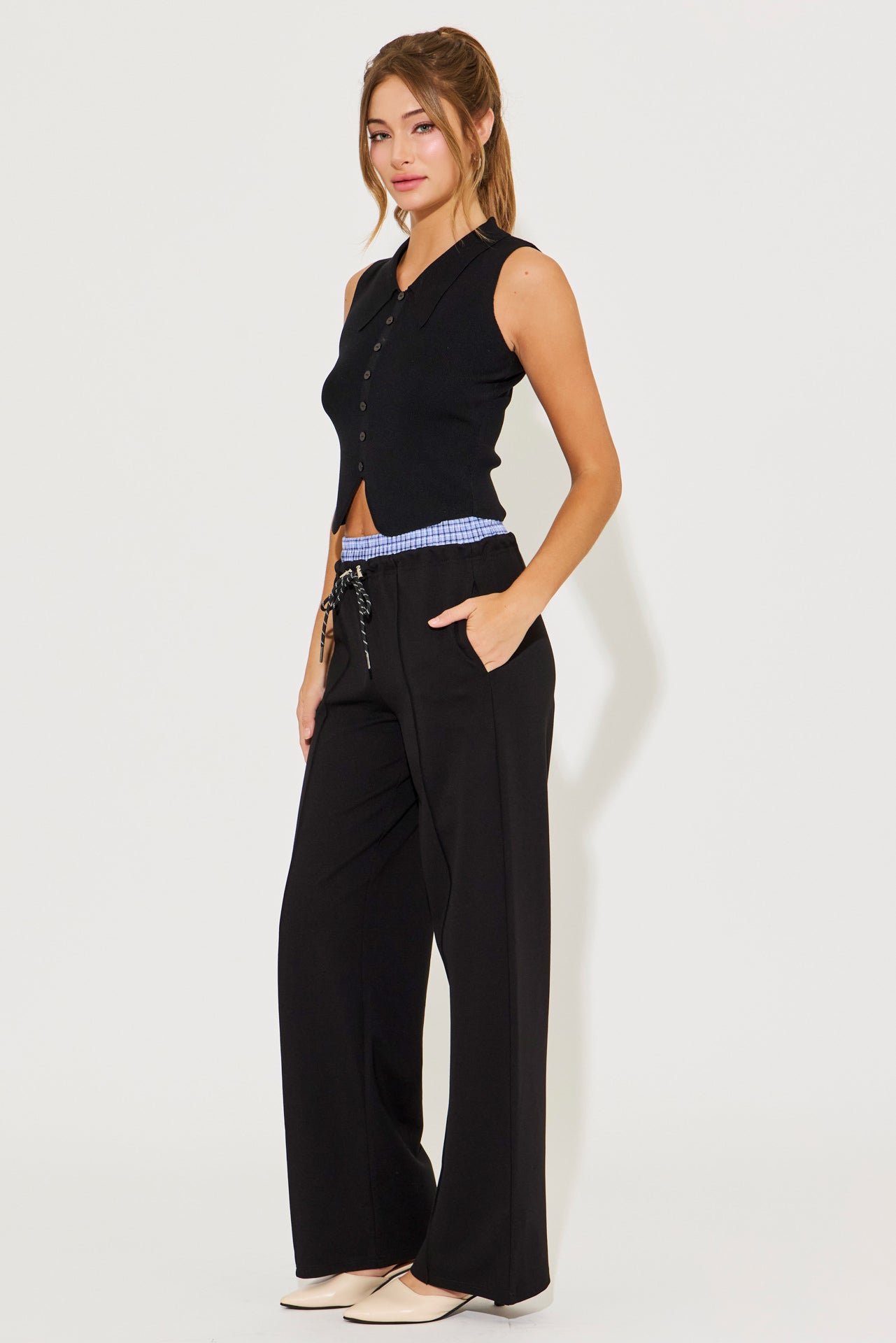 Emmy Knit Sleeveless Button Down Top