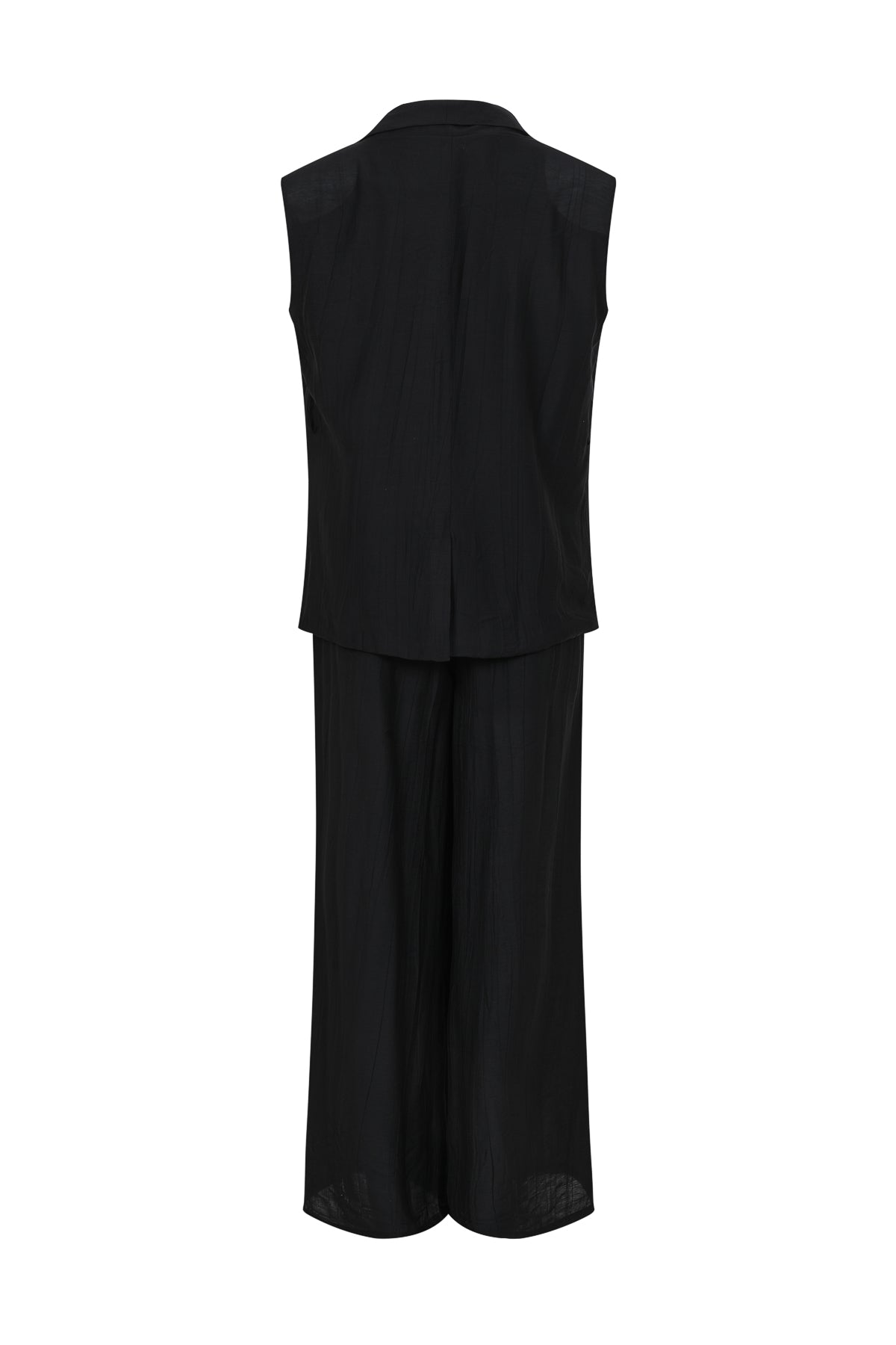 Woven Oversized Double Breasted Vest and Pants Set
