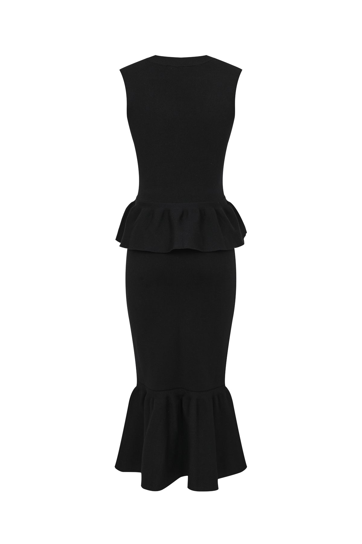 Bloomform Knit Sleeveless Peplum Top and Midi Skirt Set