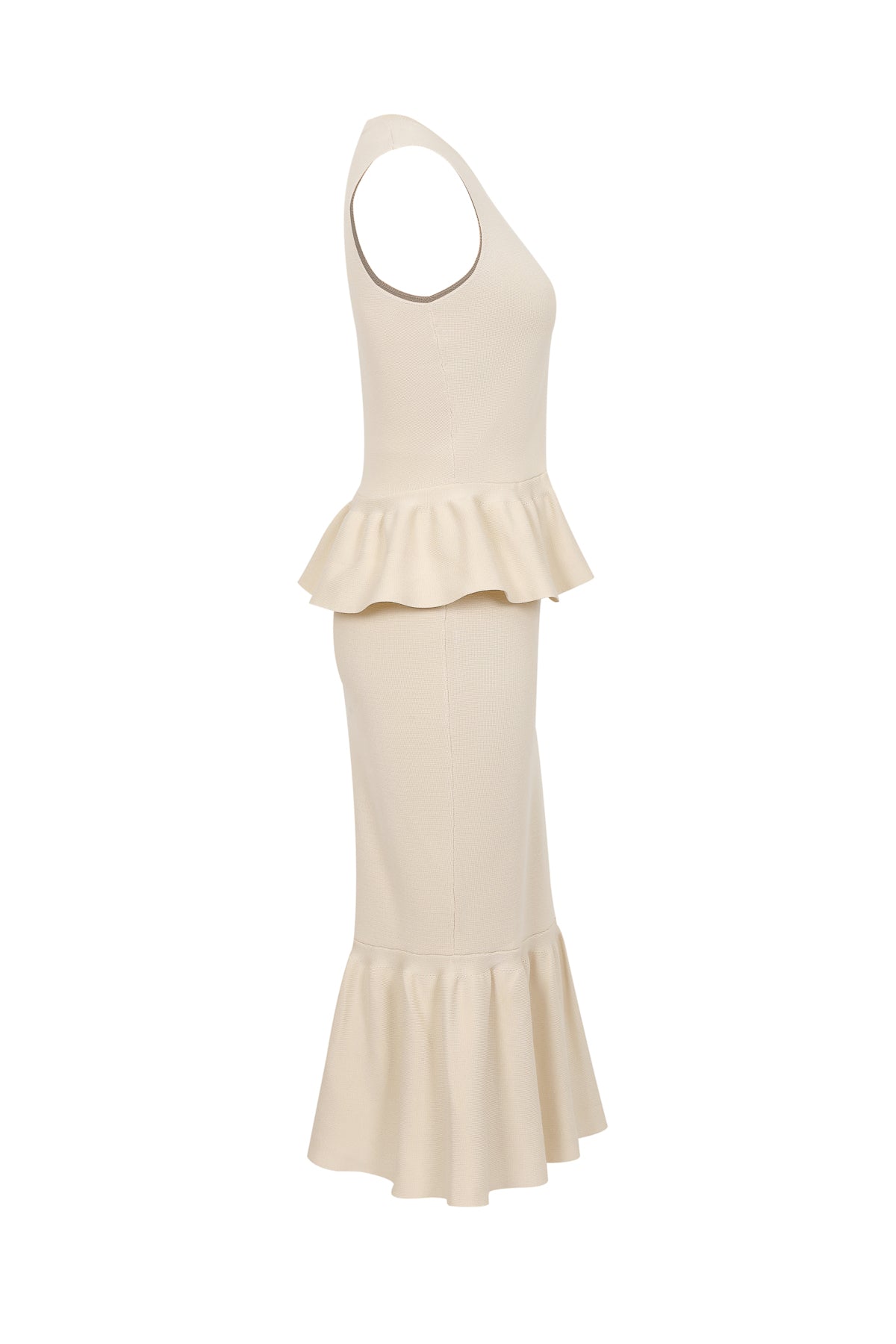 Bloomform Knit Sleeveless Peplum Top and Midi Skirt Set