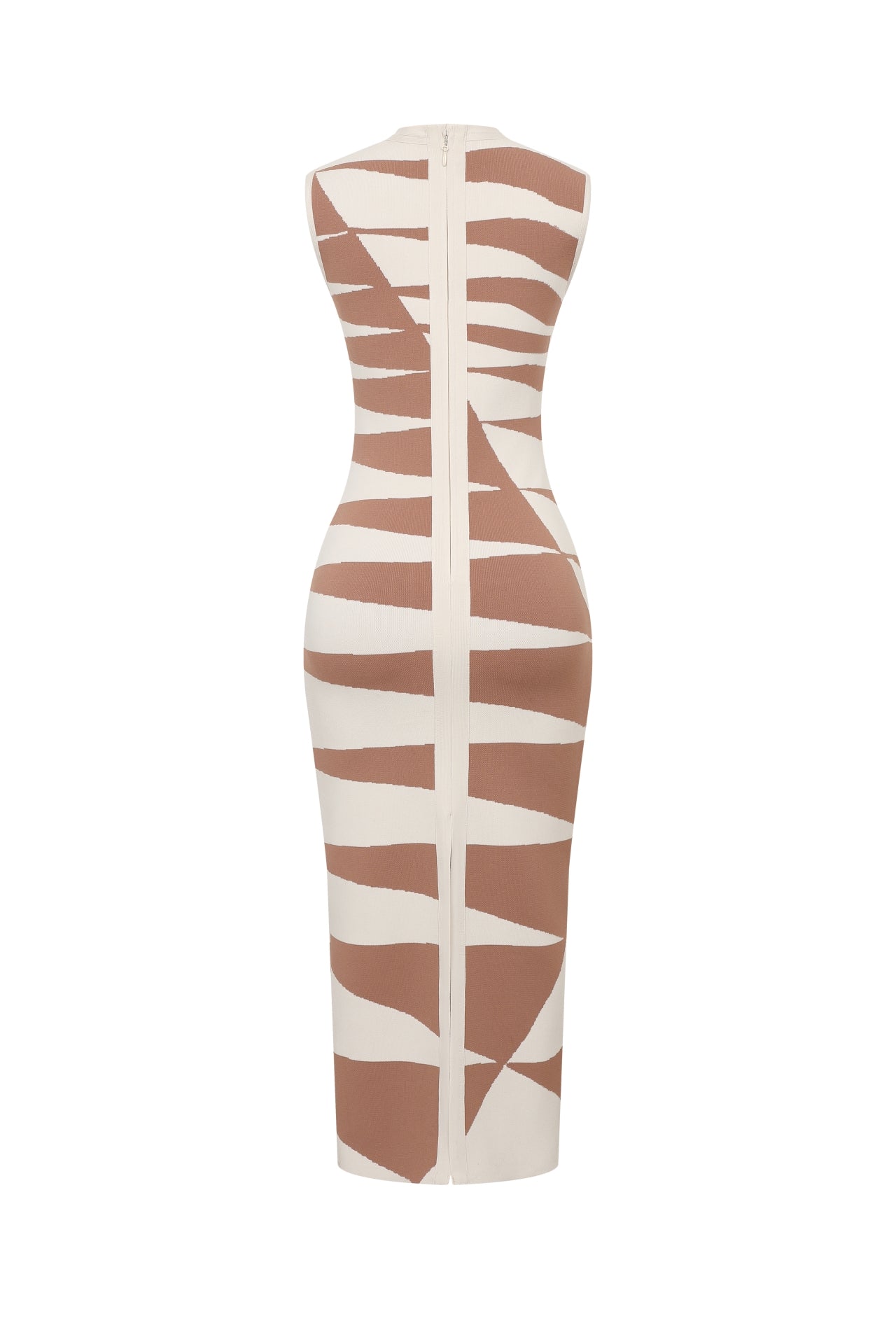 Illusion Rayure Bandage Sleeveless Dress