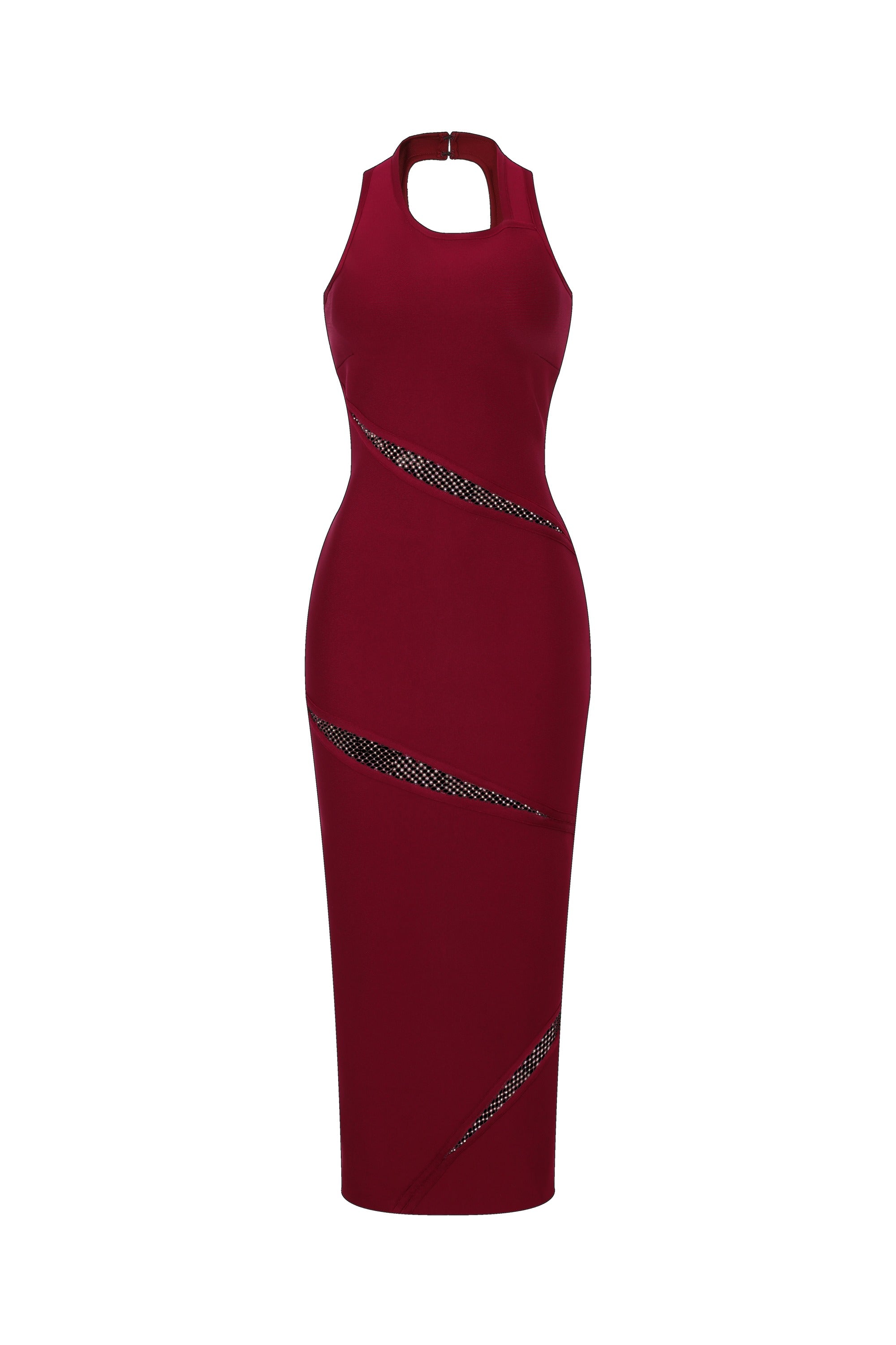 Rhinestone Bandage Halter Axis Dress