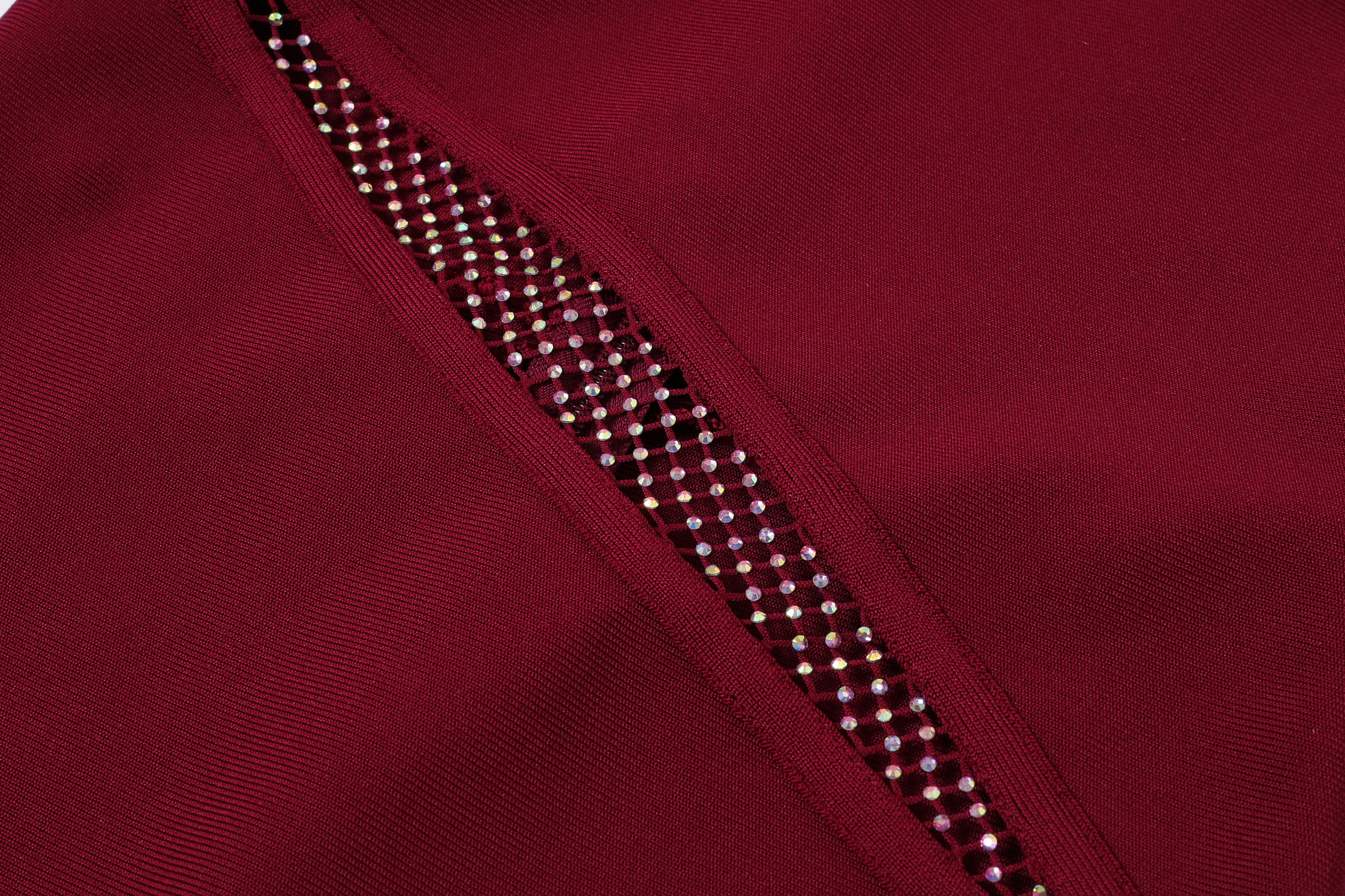 Rhinestone Bandage Halter Axis Dress