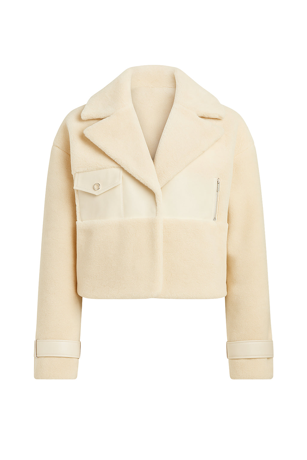 Get Warm Fur Jacket with PU Contrast