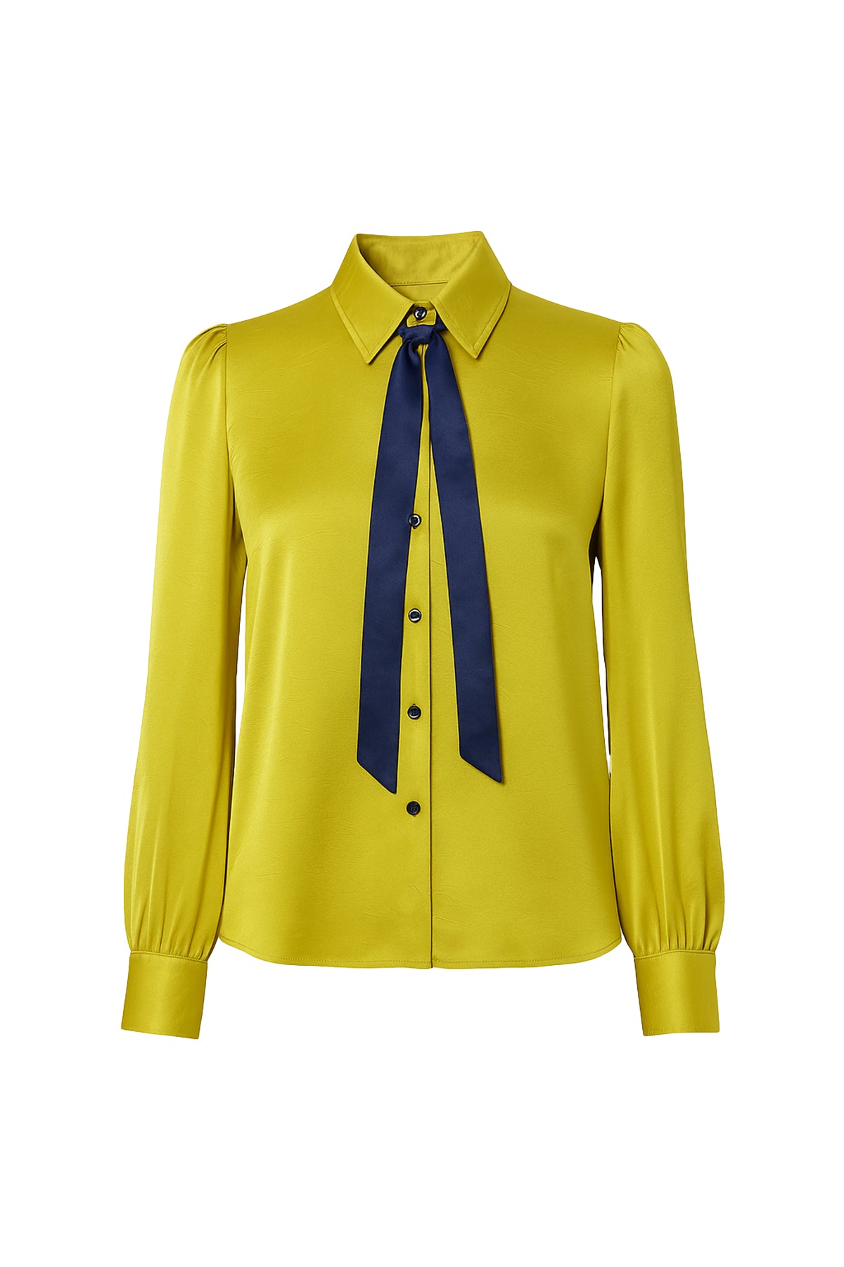 Textured Satin Blouse with Bow