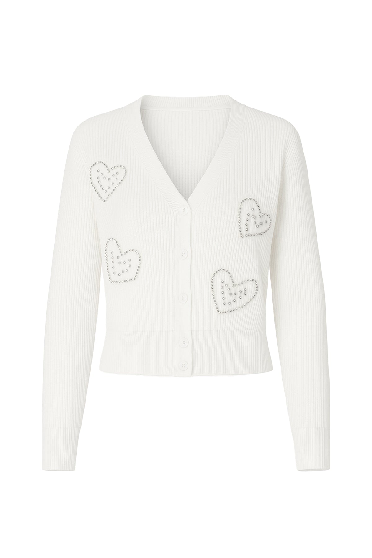 April Rhinestone Heart Embellished Cardigan