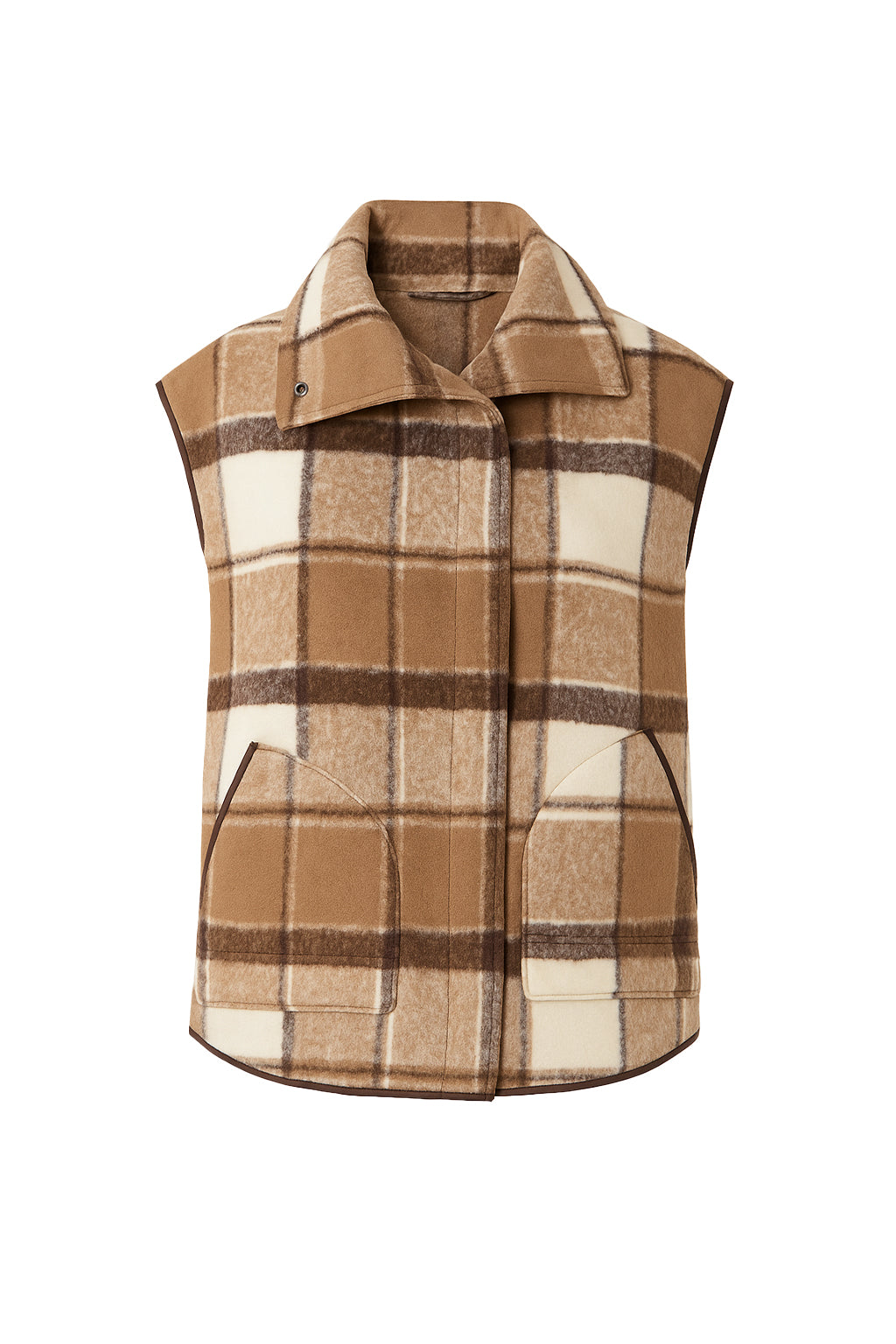 Plaid shirt tail vest