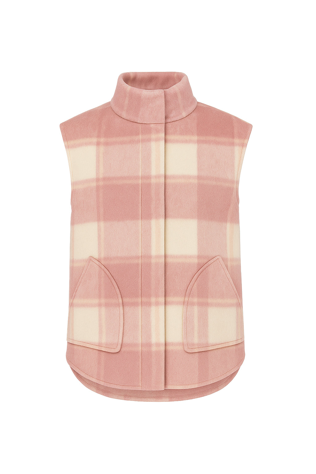 Plaid shirt tail vest