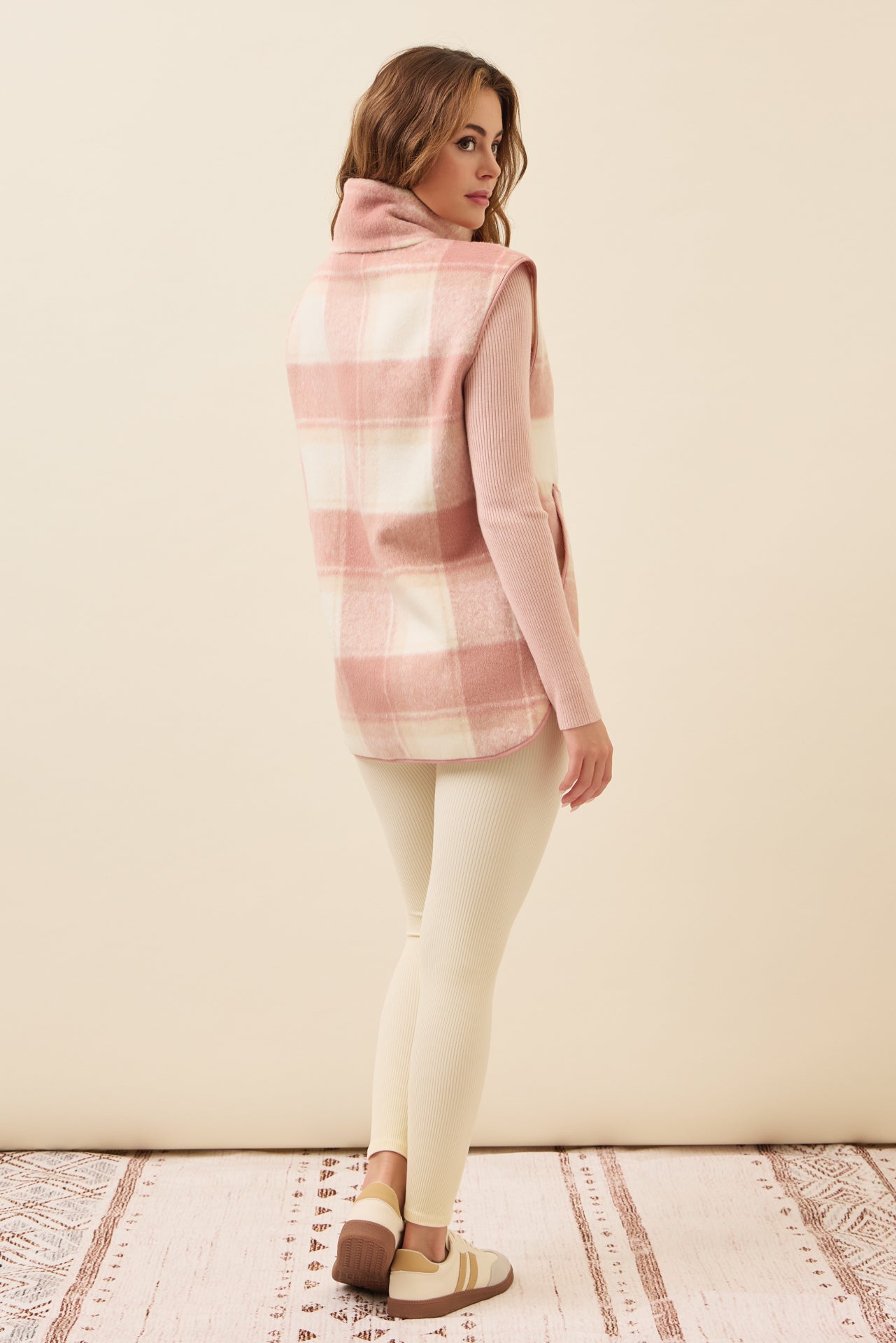 Plaid shirt tail vest