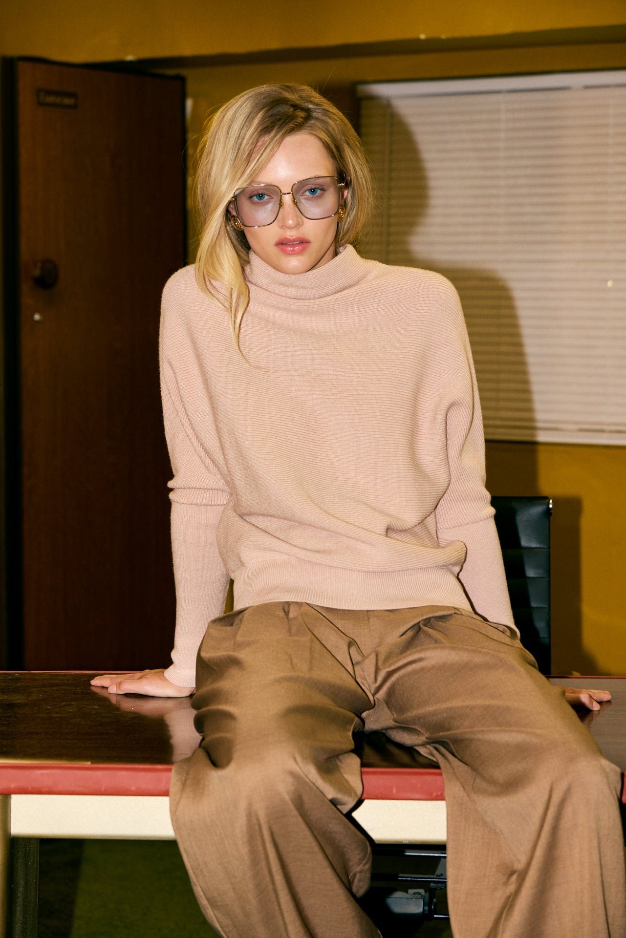 Lina Knit Mock Neck Oversized Top