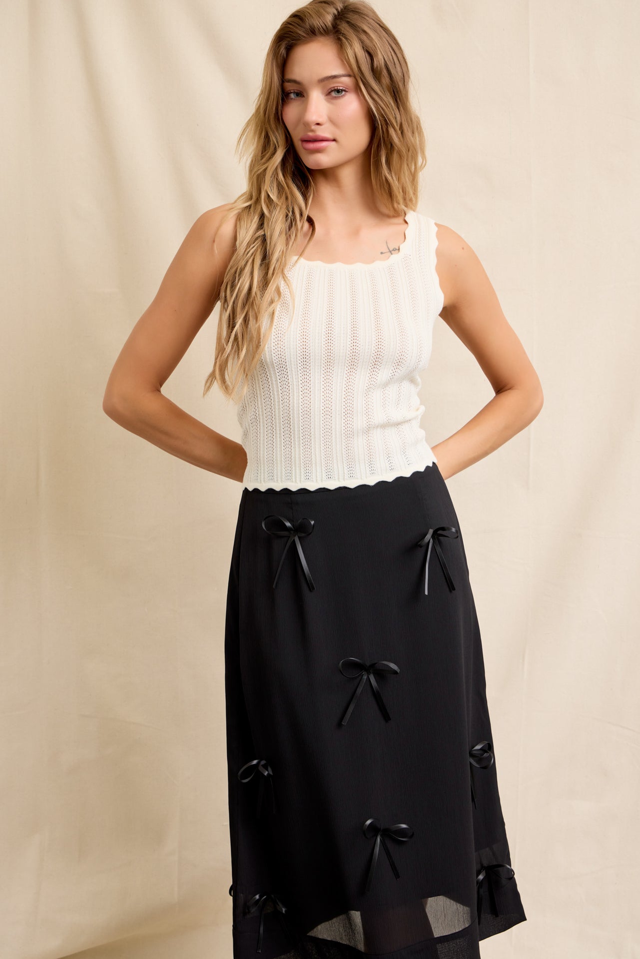 Rosalie Pointelle Sleeveless Top