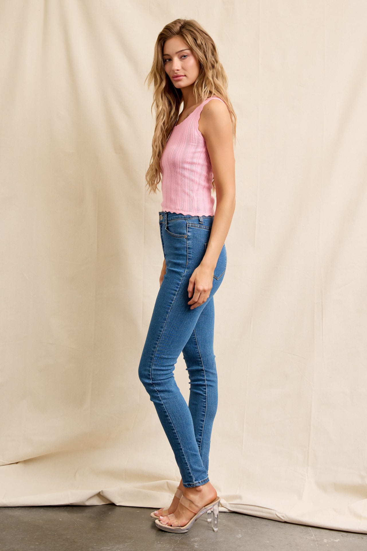 Rosalie Pointelle Sleeveless Top