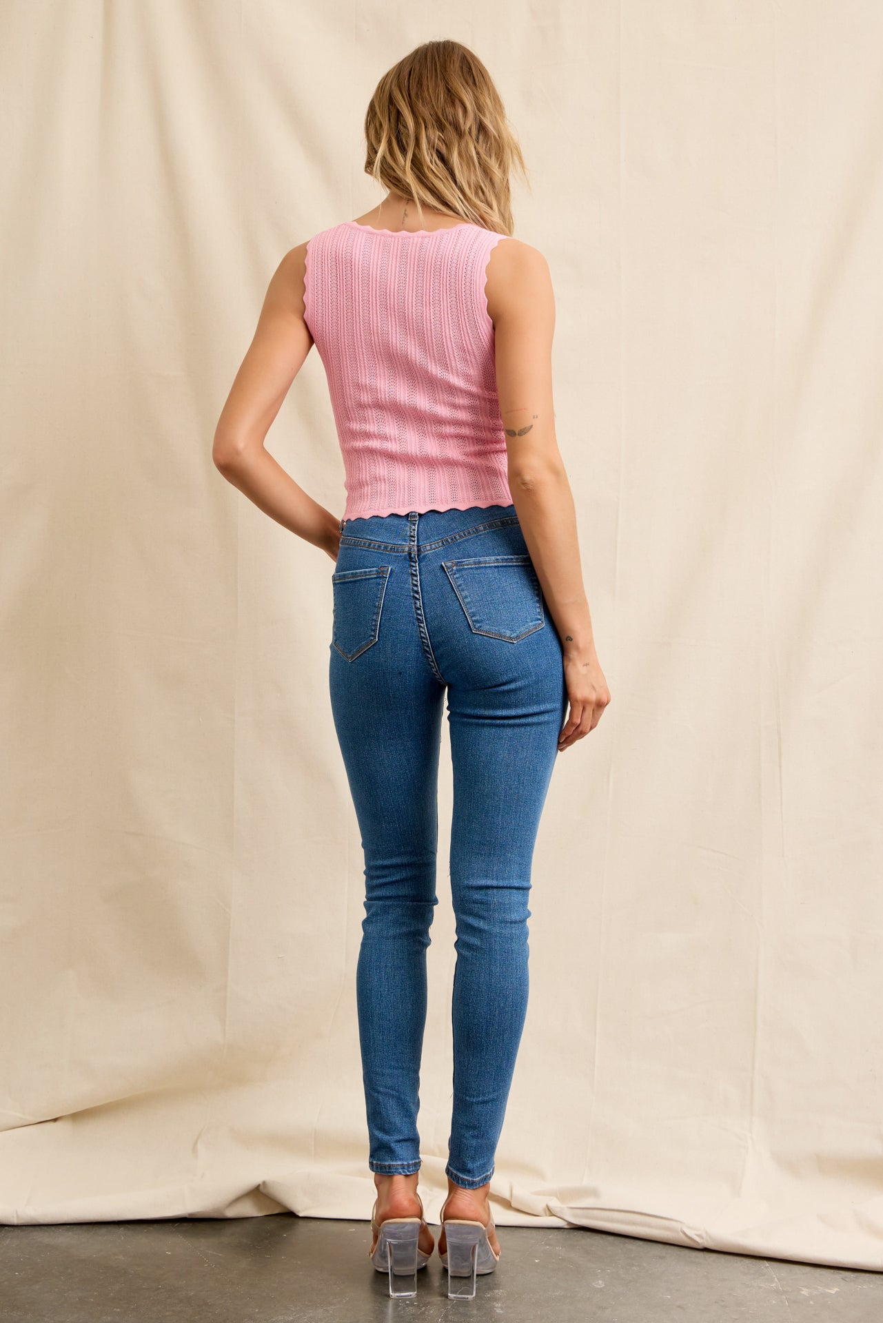 Rosalie Pointelle Sleeveless Top