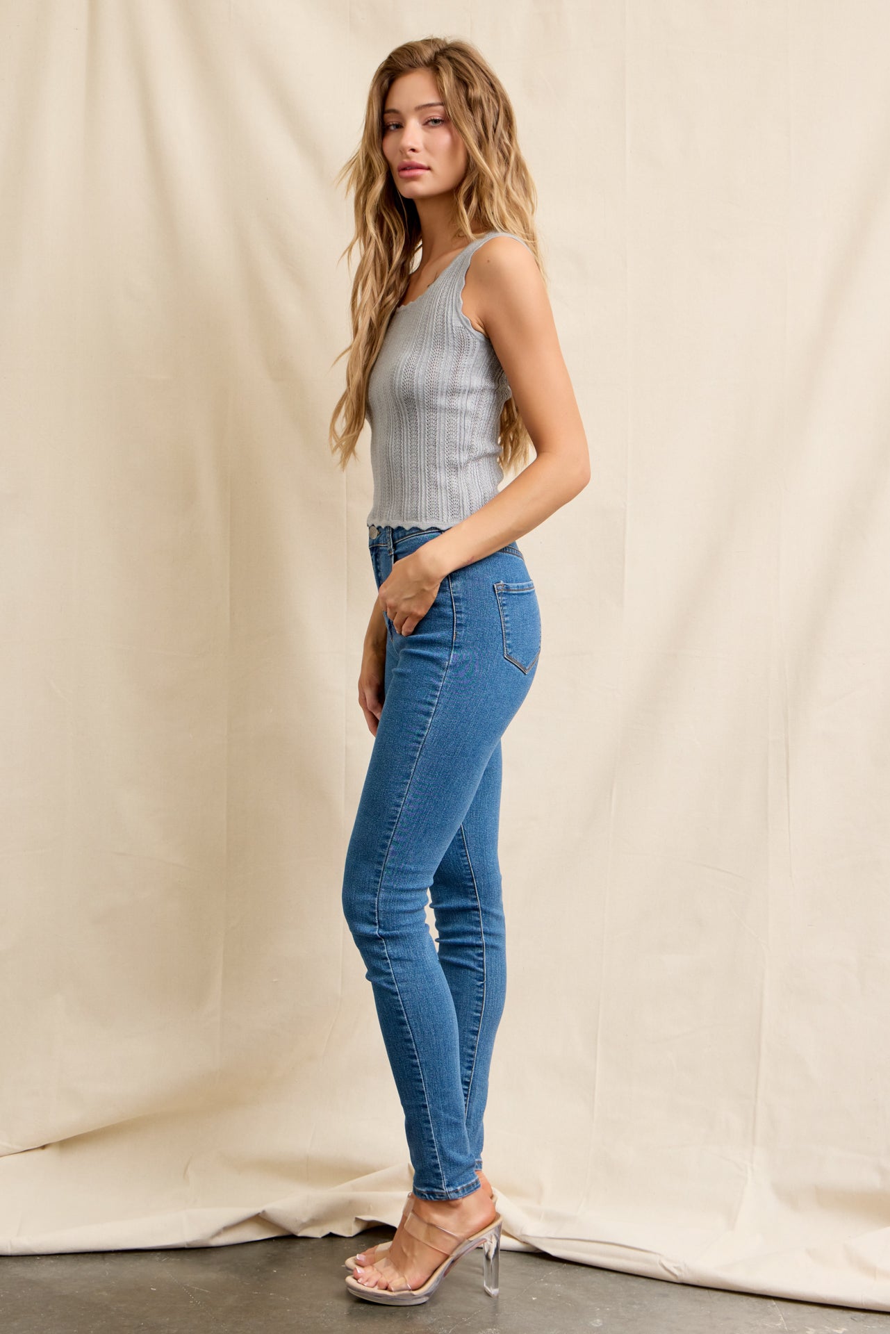 Rosalie Pointelle Sleeveless Top