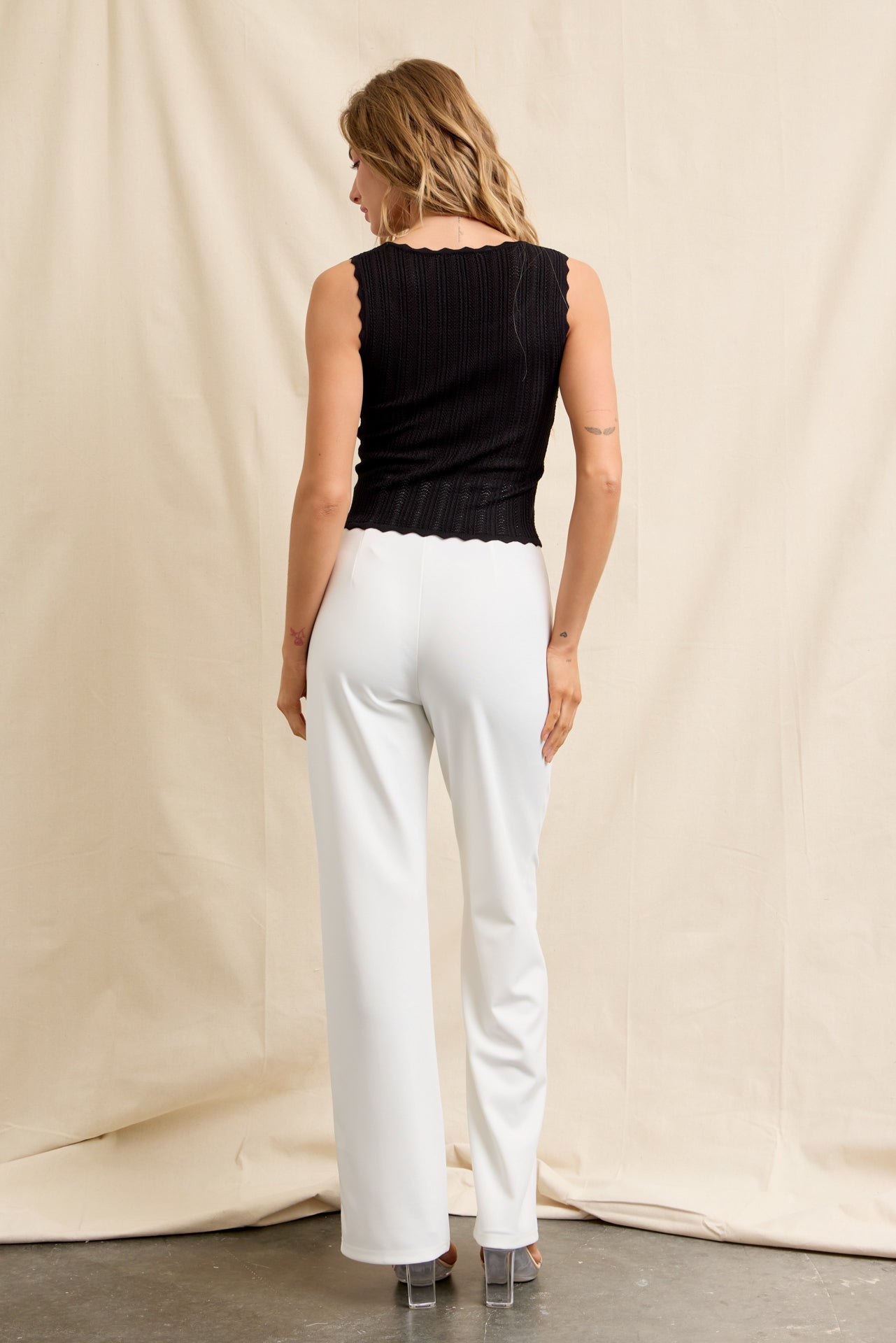 Rosalie Pointelle Sleeveless Top