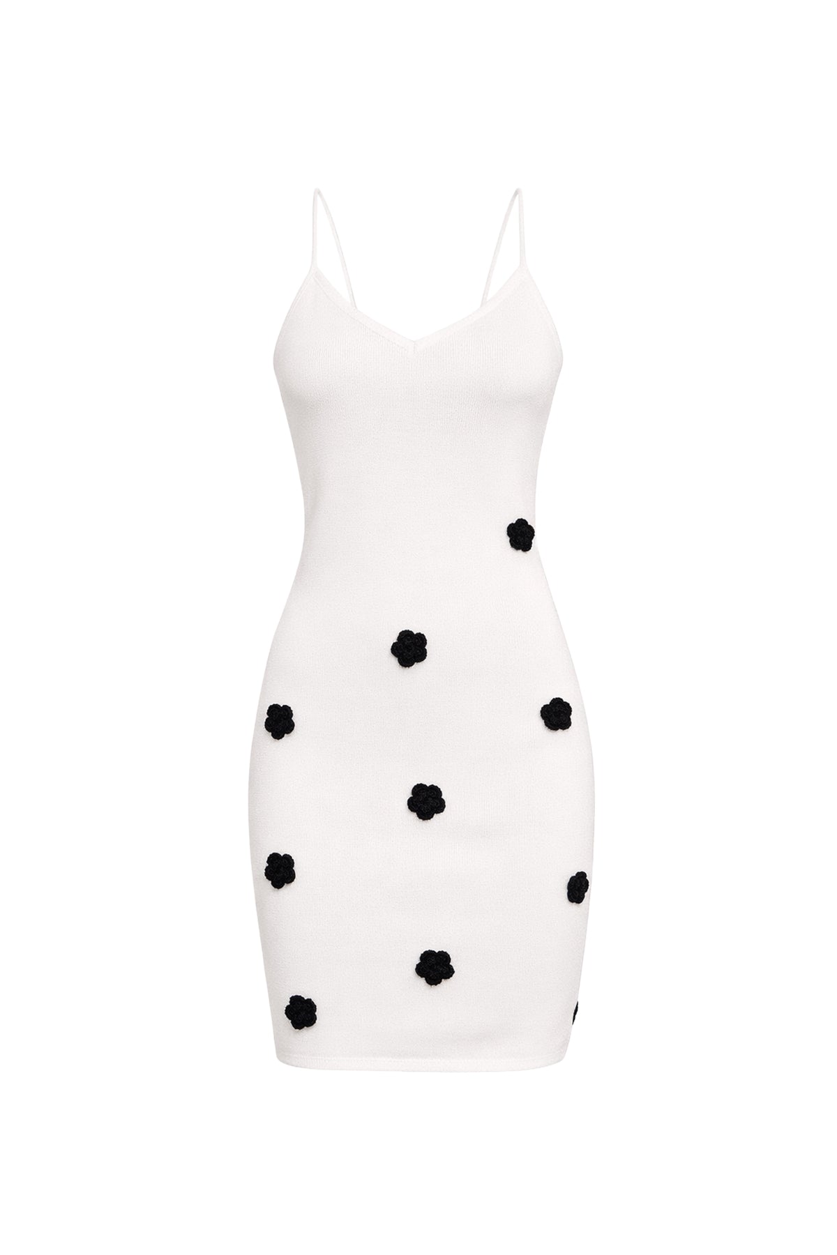 Rachel Sweater Mini Dress With Flower Patch