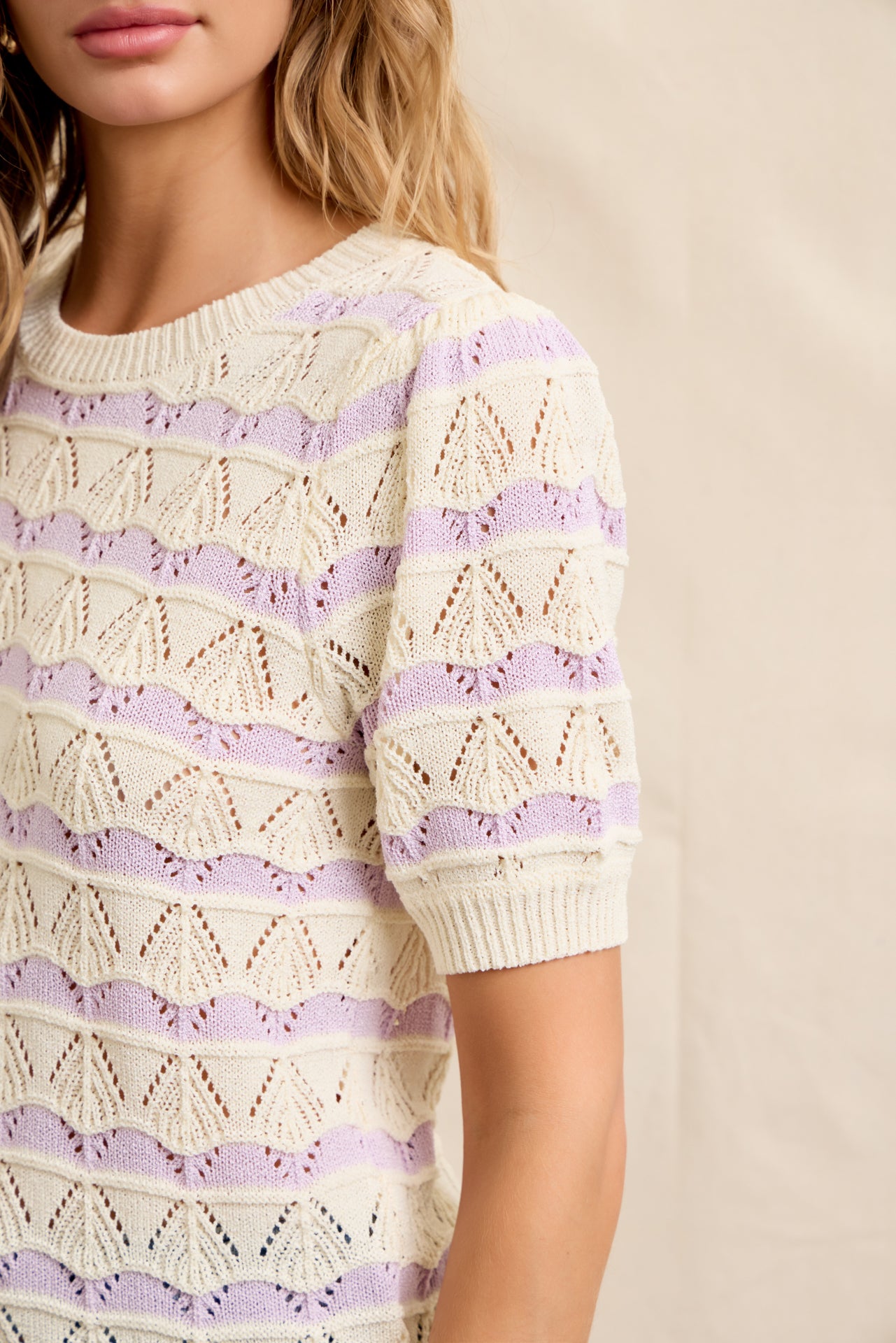 Pointelle Breeze Short Sleeve Top