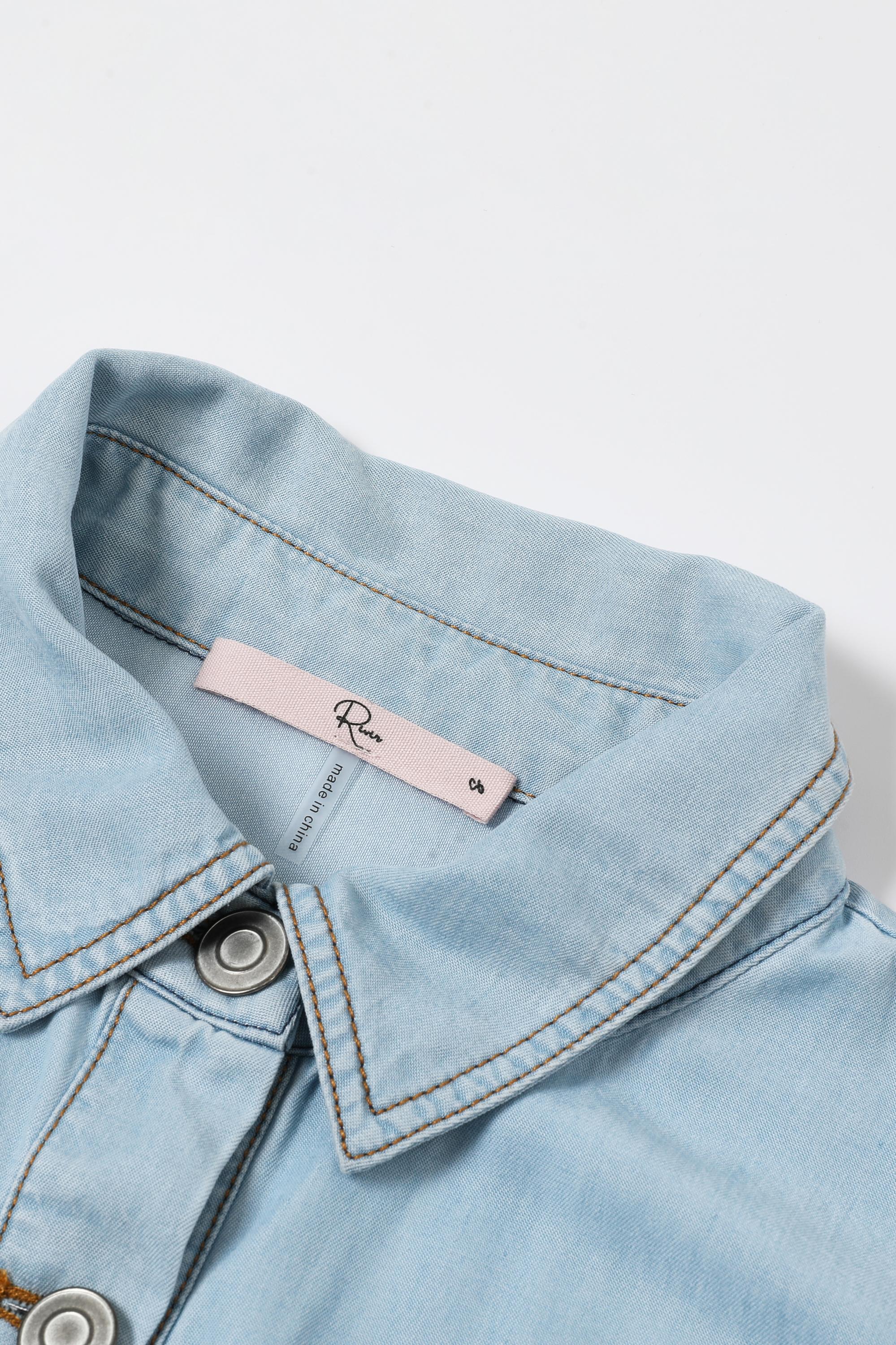 Chambray Denim Button Down Shirt