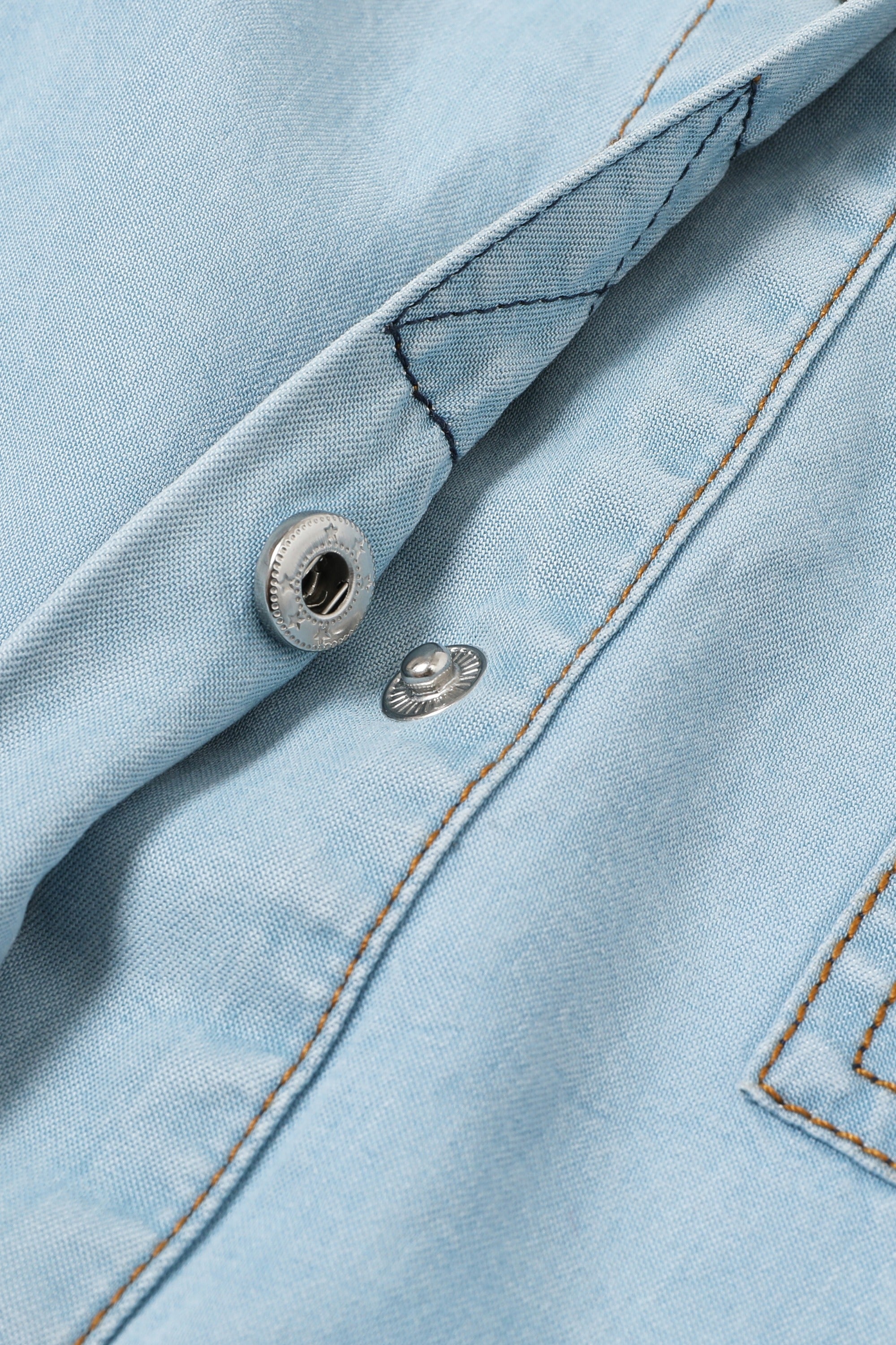 Chambray Denim Button Down Shirt