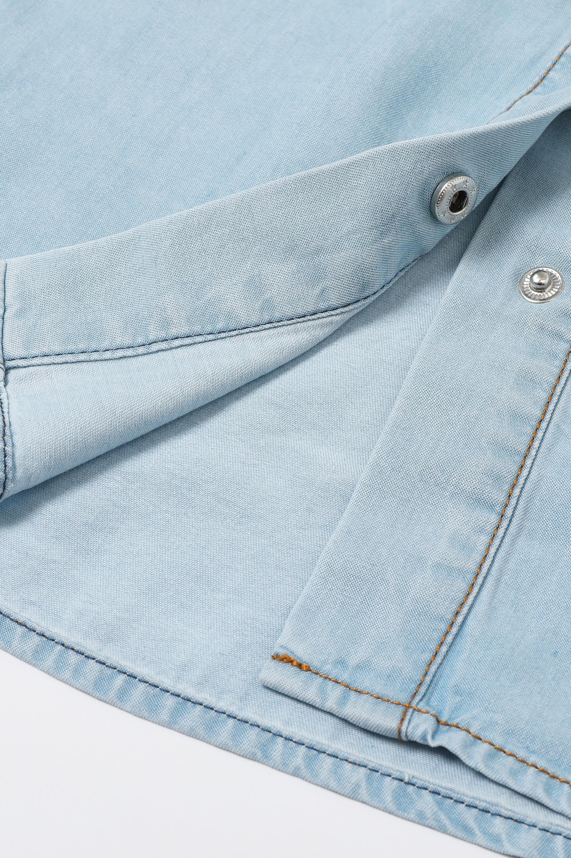 Chambray Denim Button Down Shirt