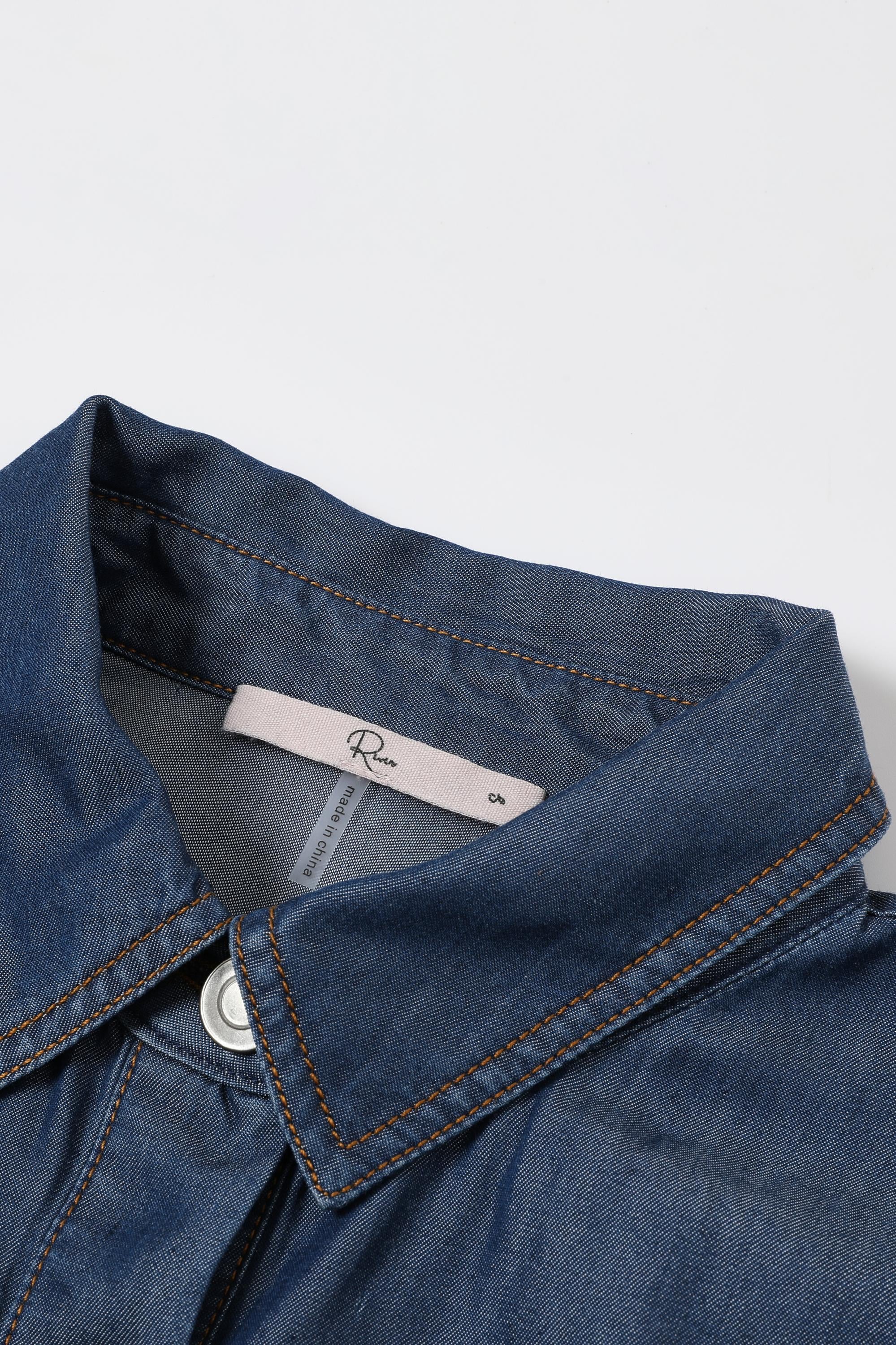 Chambray Denim Button Down Shirt