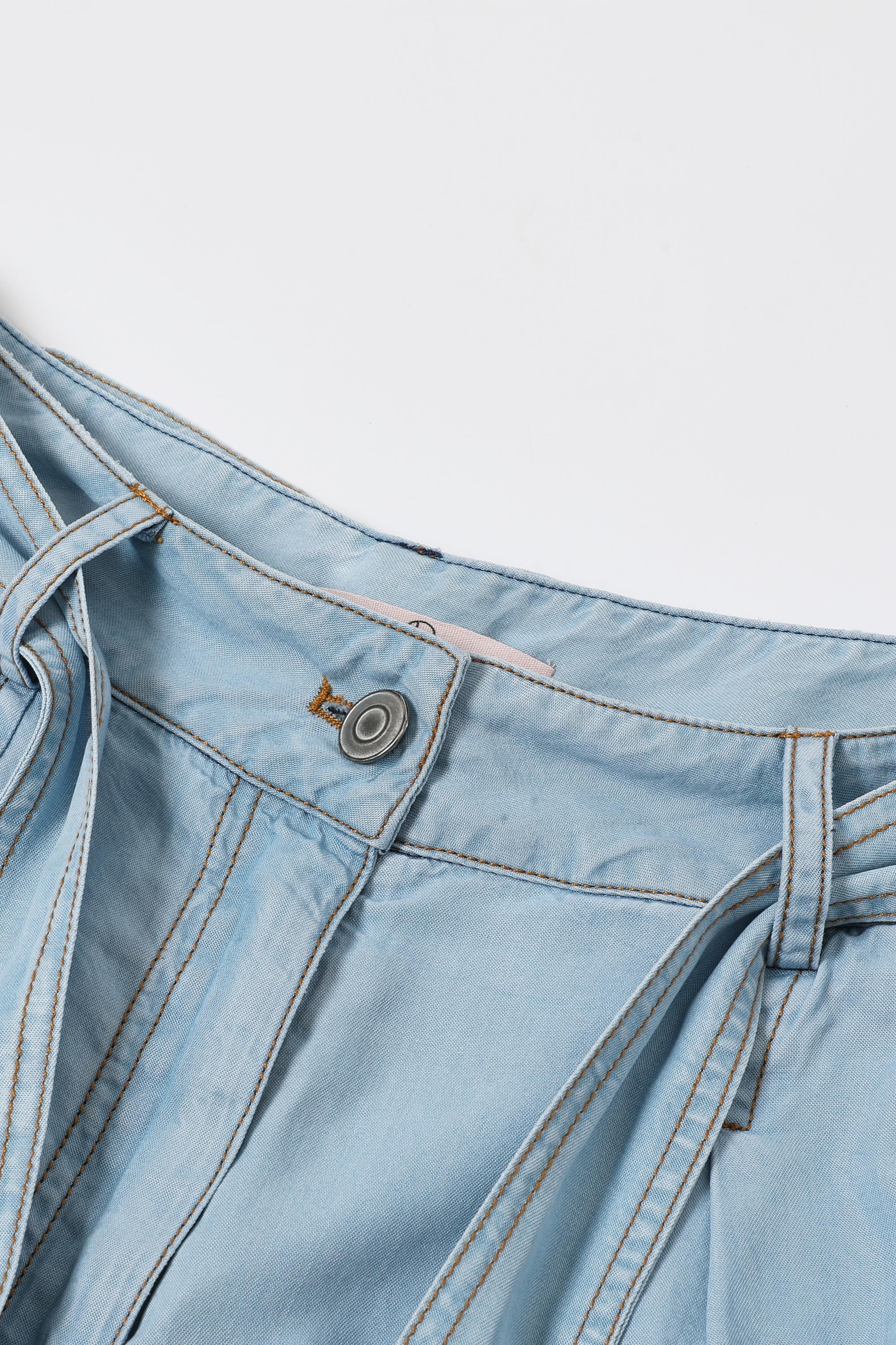 Wide Leg Chambray Pants