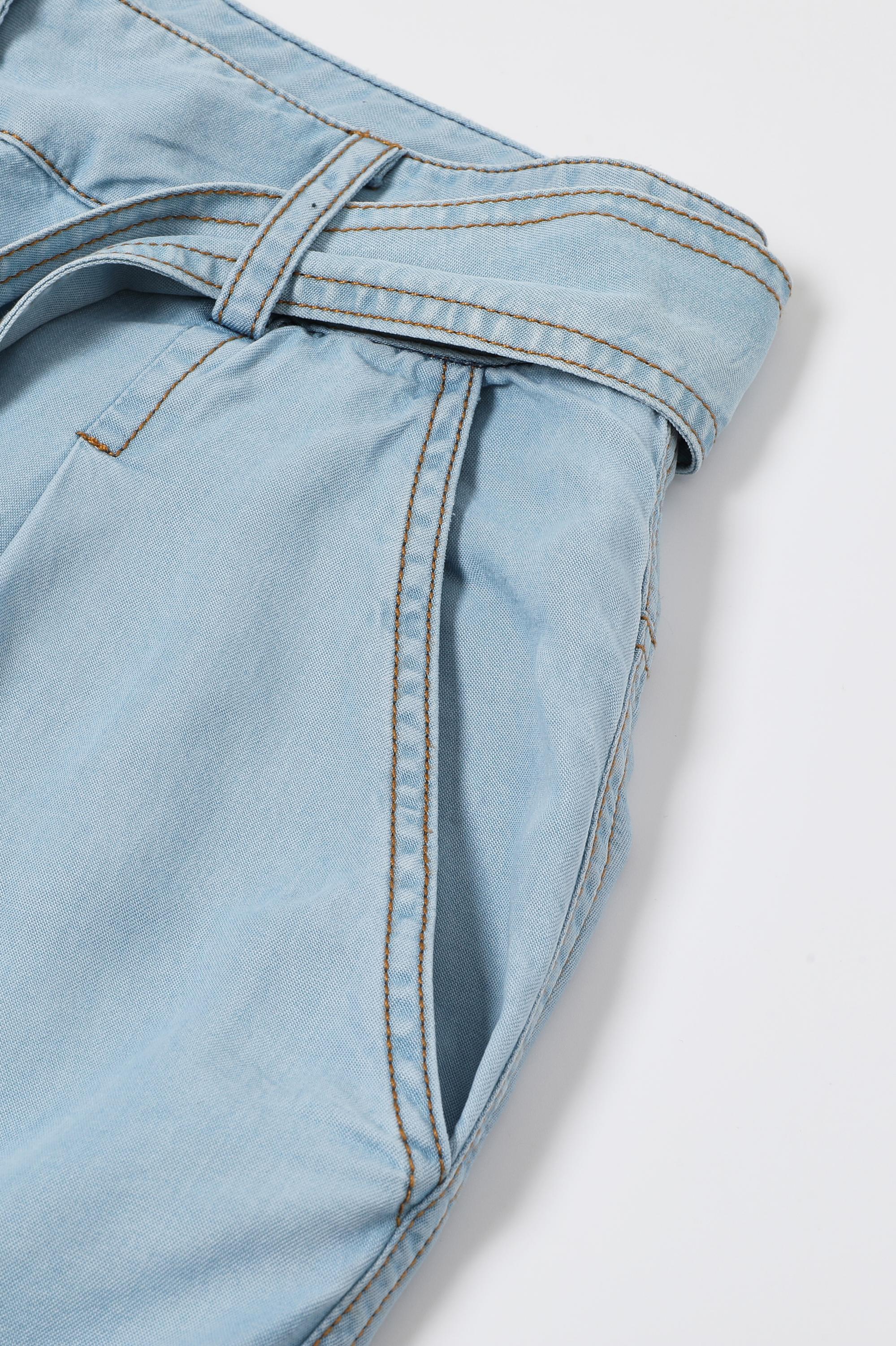 Wide Leg Chambray Pants
