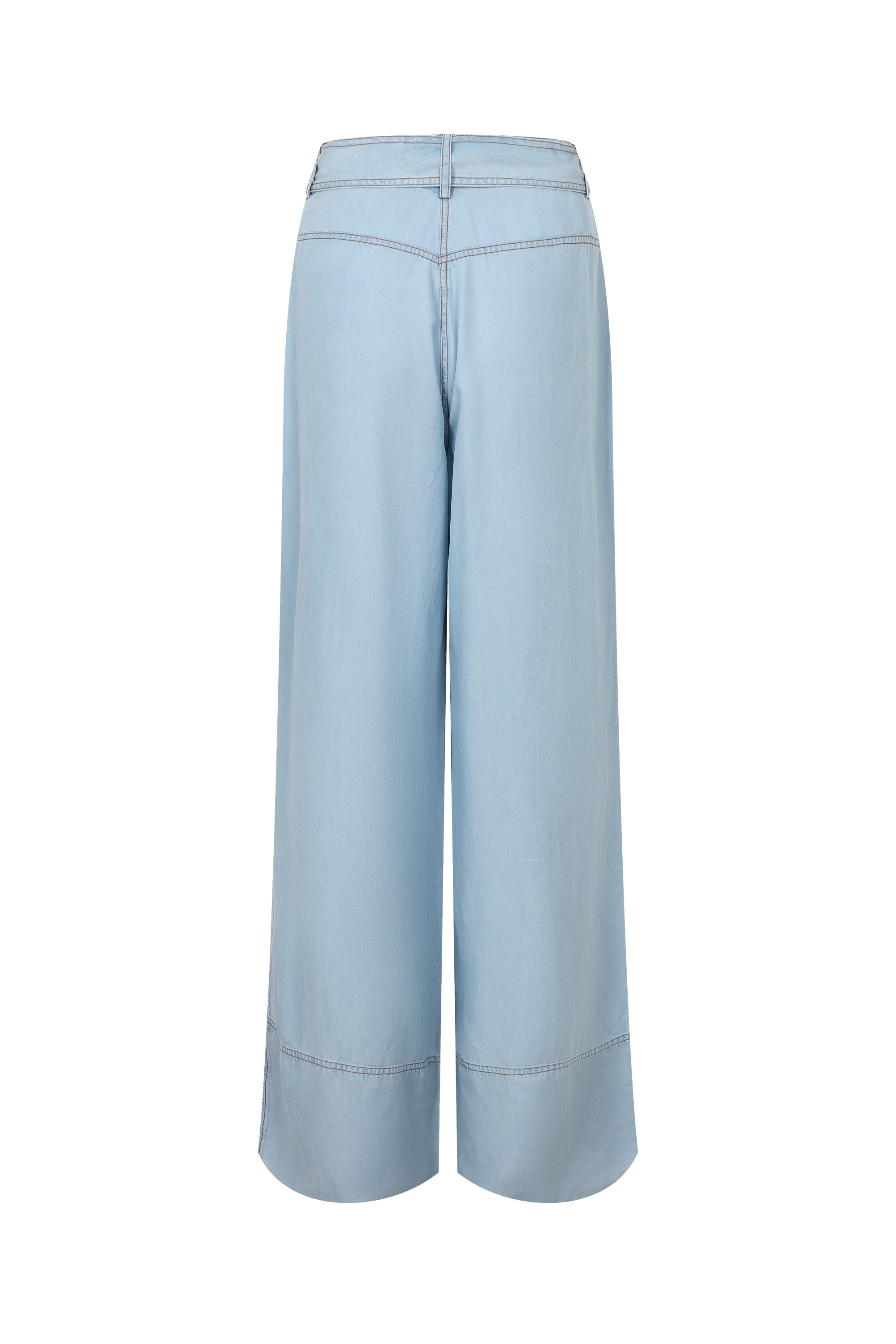 Wide Leg Chambray Pants