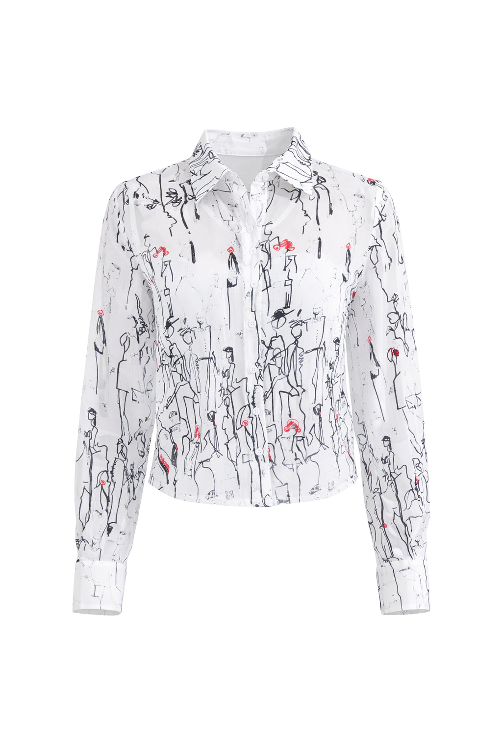 Printed Button Up Blouse