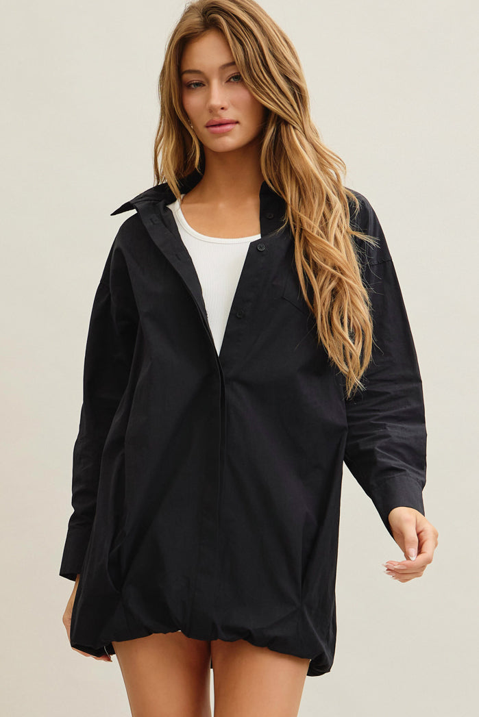 Bubble Breeze Woven Shirt Dress