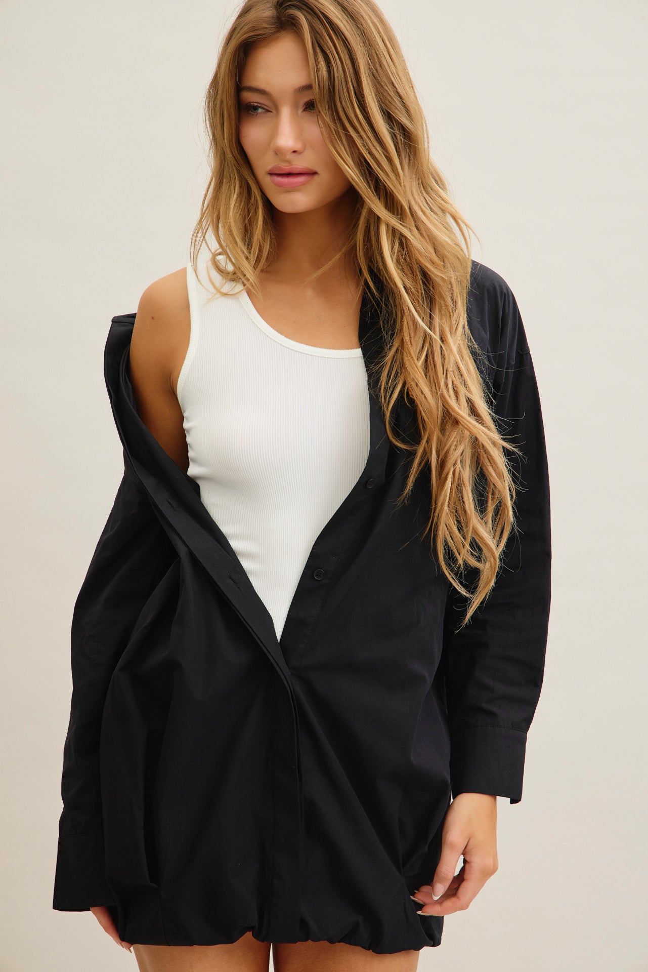Bubble Breeze Woven Shirt Dress