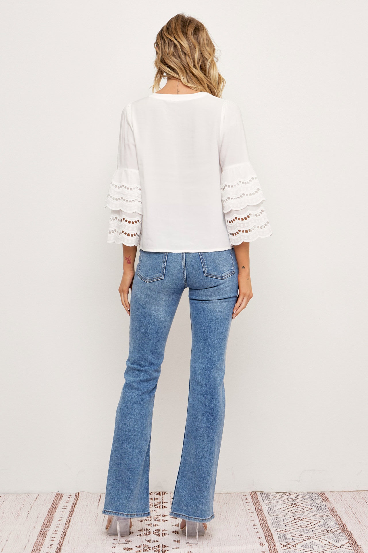 Madison Layered Eyelet Sleeve Top