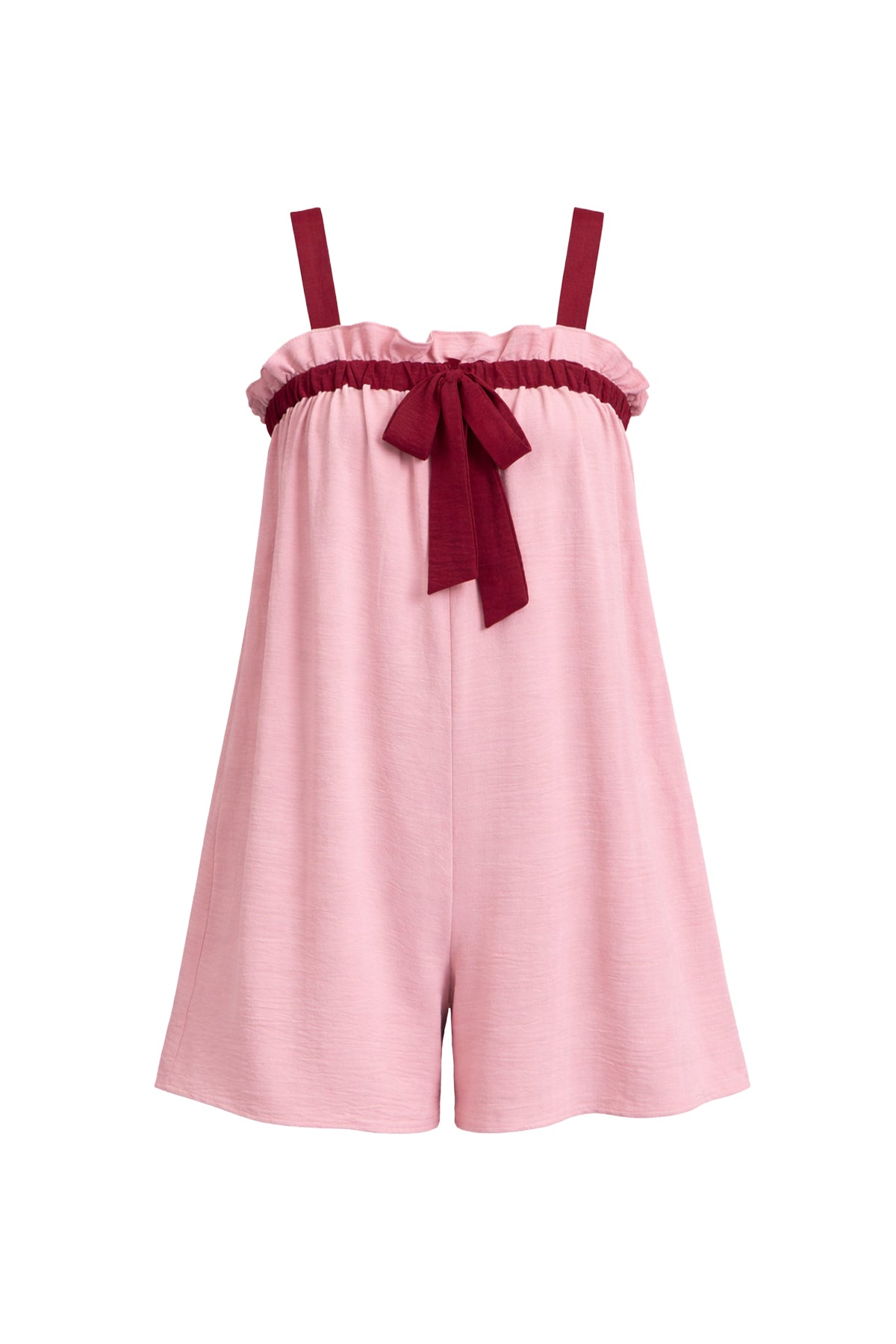 Lyra Woven Front Bow Tie Romper