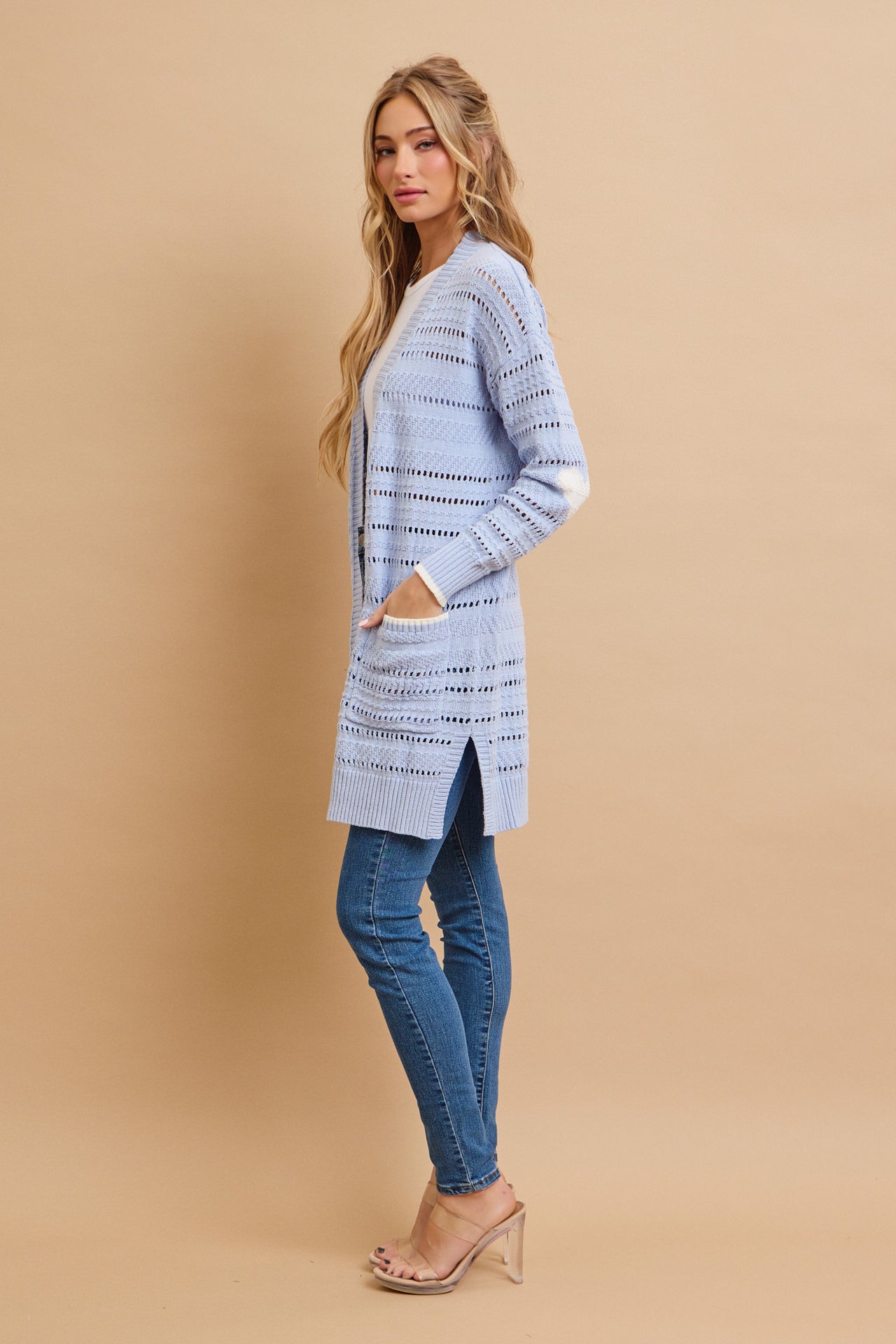 Heartfelt Comfort Cardigan With Heart Motive