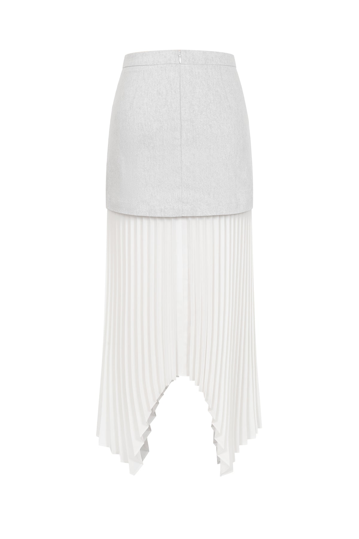 Day Trip Woven Button Down Asymmetrical Hem Pleated Skirt