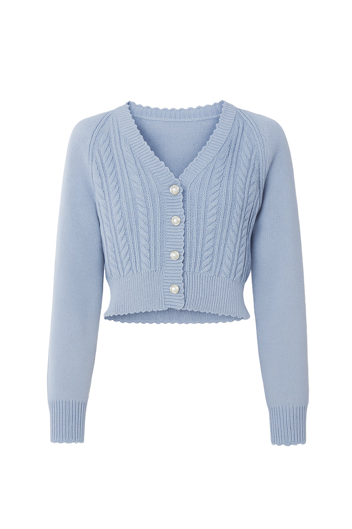 Washed Knit Cable Knit Cardigan