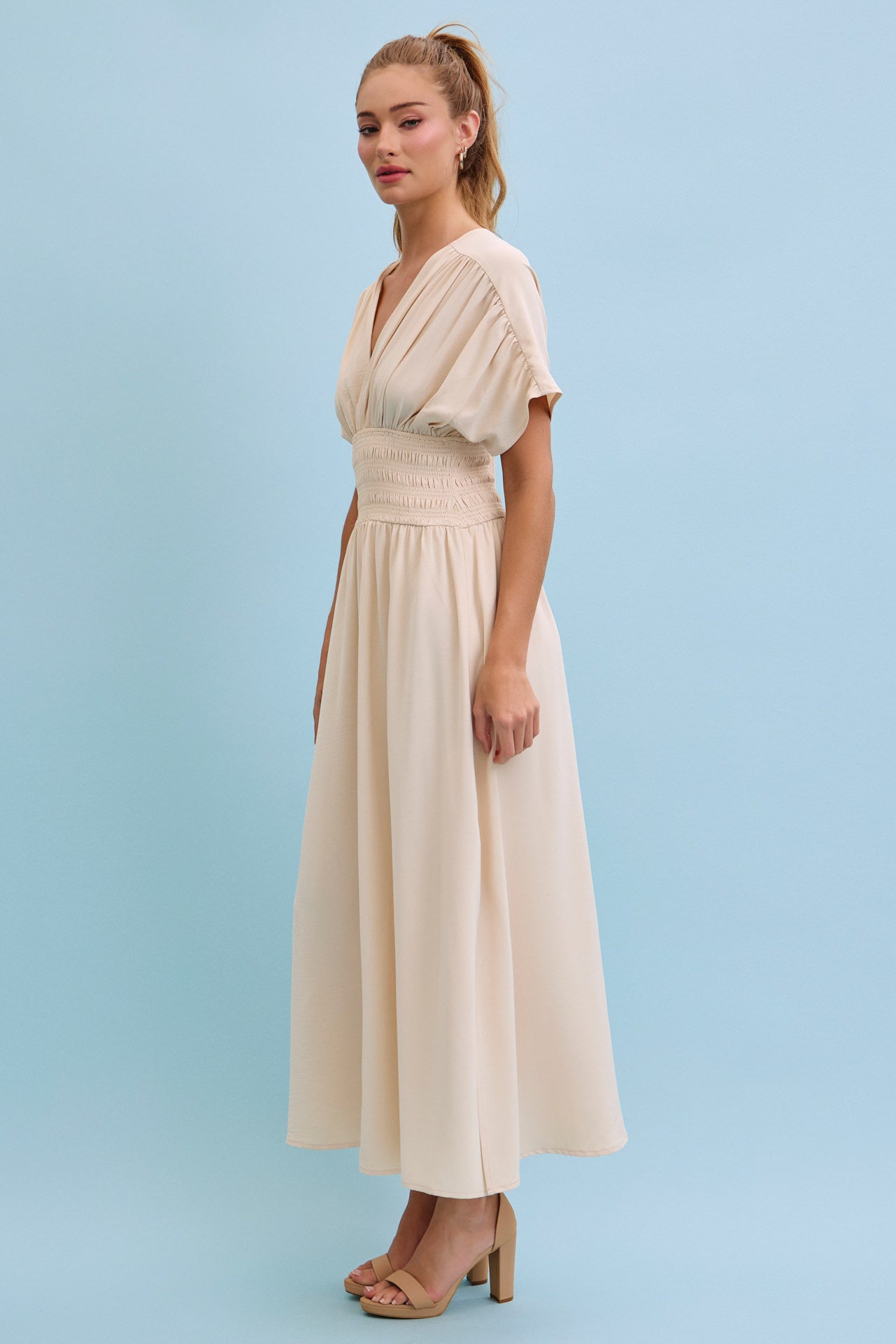 Opaline Wide Smocked Waist Maxi Dress