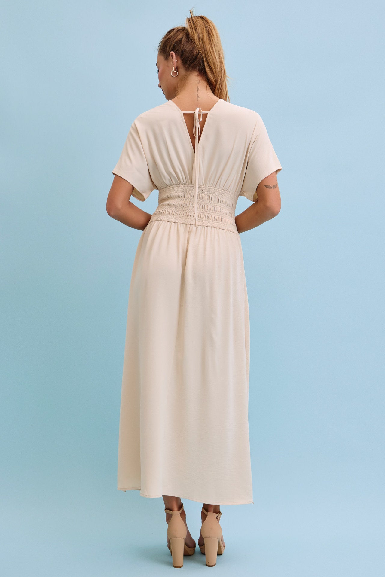 Opaline Wide Smocked Waist Maxi Dress