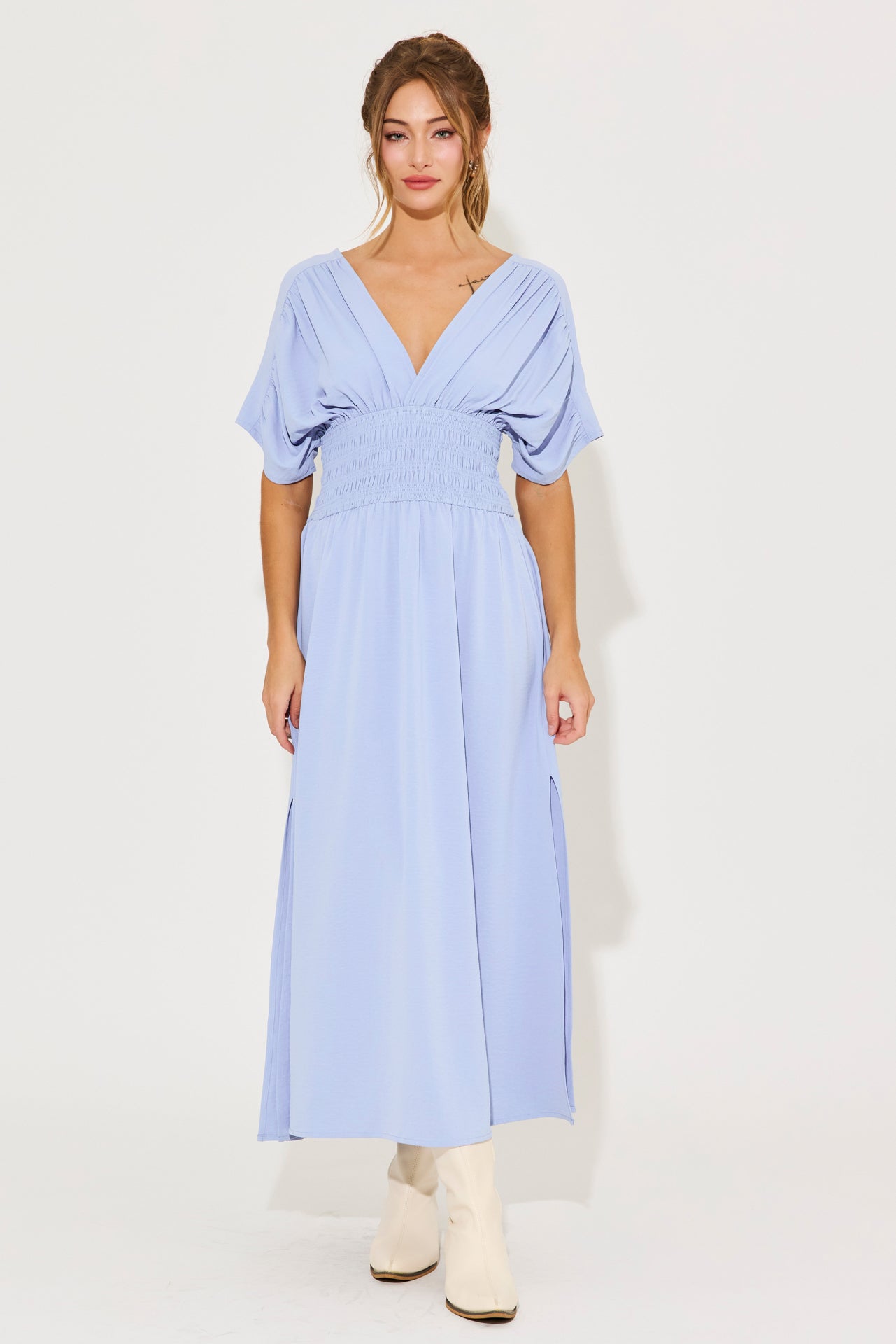 Opaline Wide Smocked Waist Maxi Dress