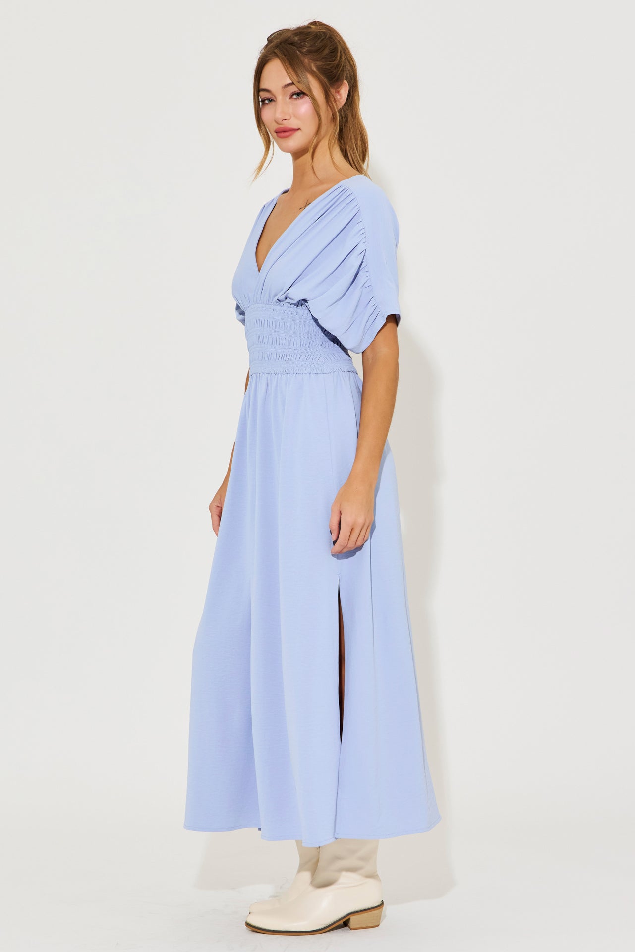Opaline Wide Smocked Waist Maxi Dress