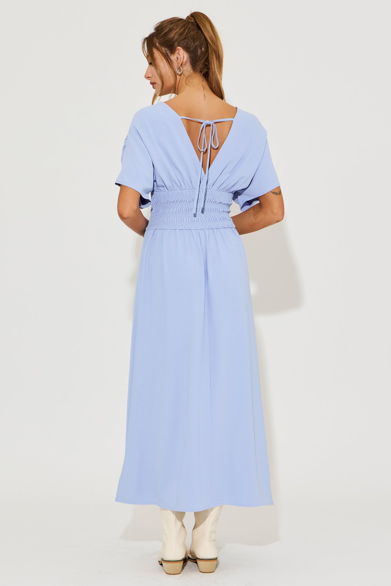 Opaline Wide Smocked Waist Maxi Dress